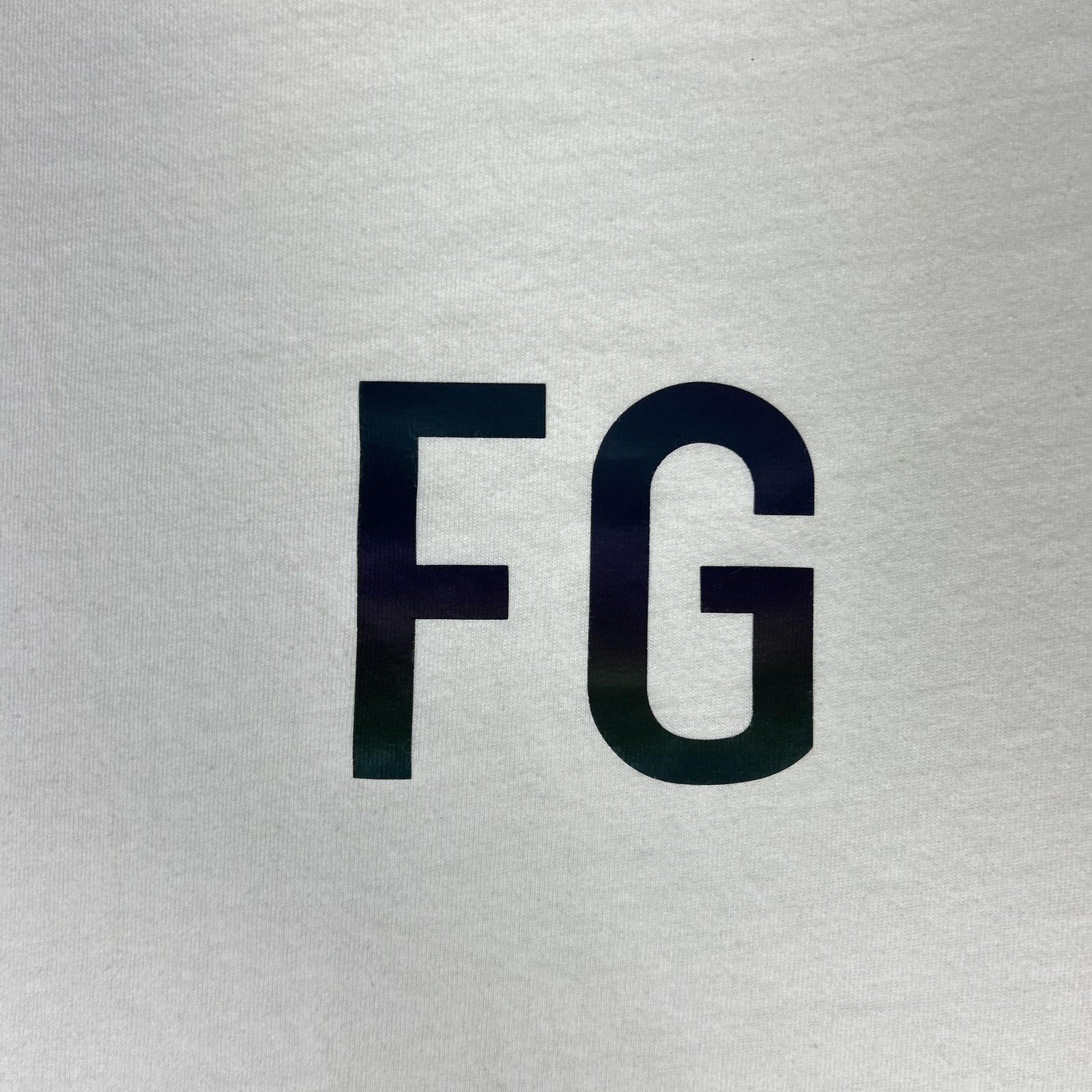 Fear Of God Shirt Mens Large White Sixth Collection FG Reflective Logo Made USA