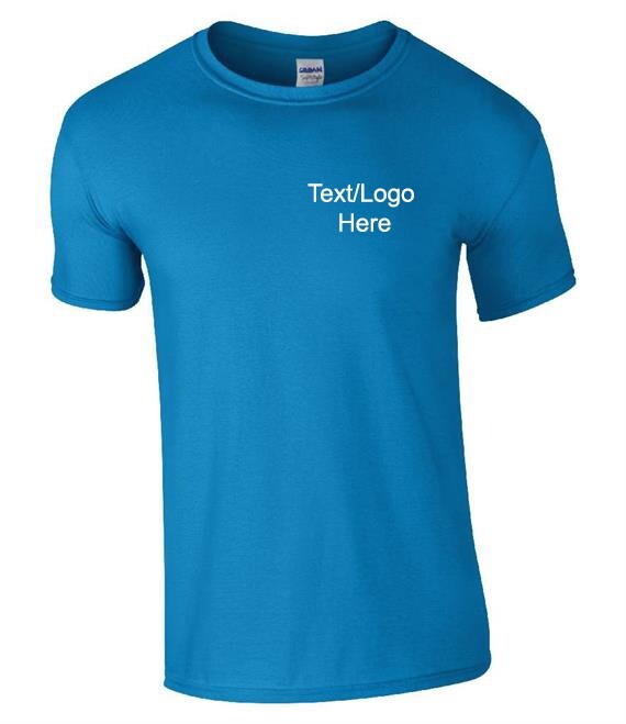 Personalised Custom Printed Crew Neck T-Shirt Work Wear Uniform Event Text Logo