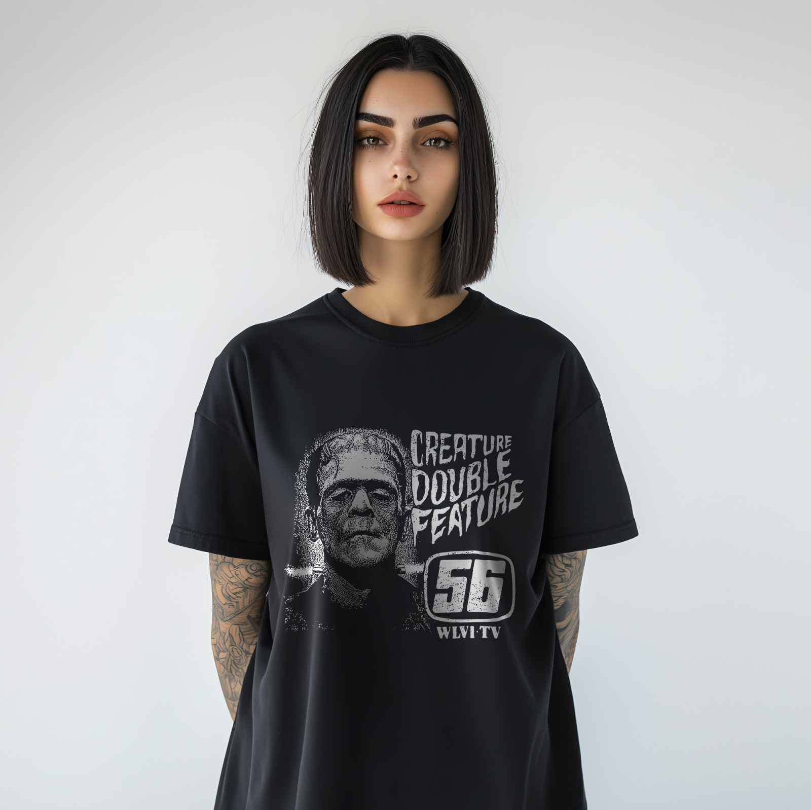 Retro Horror Monster T-Shirt – Vintage Creature Feature Graphic Tee A175