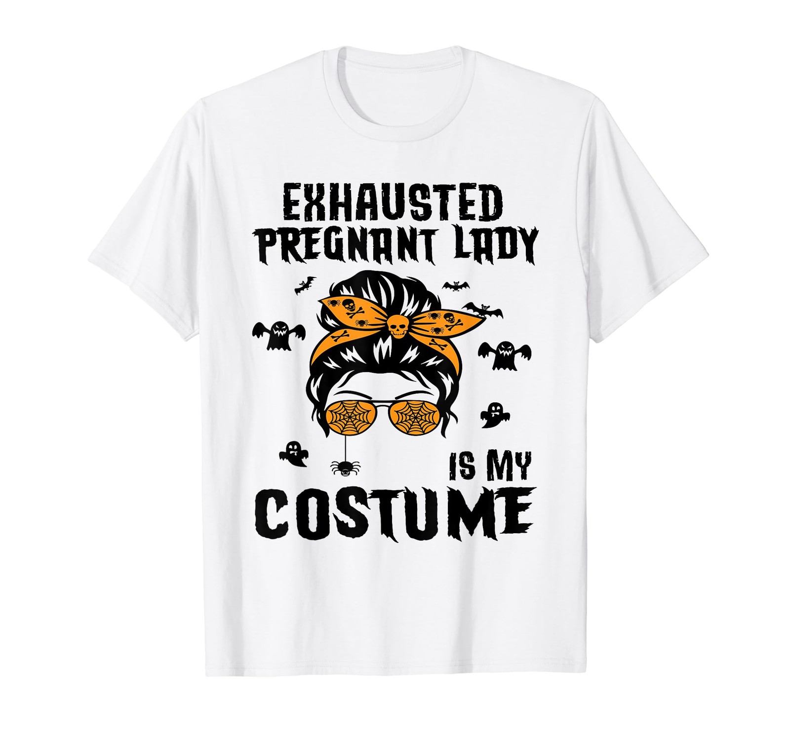 Funny Halloween Exhausted Pregnant Lady Costume T-Shirt for Women