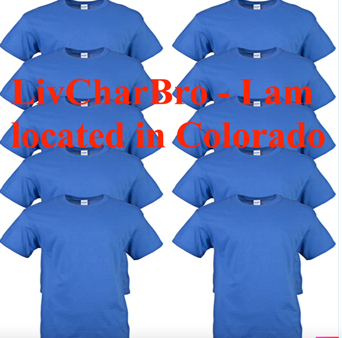 Pack of 10 Mens T-Shirts Gildan Royal Blue Medium Weight 100% Cotton
