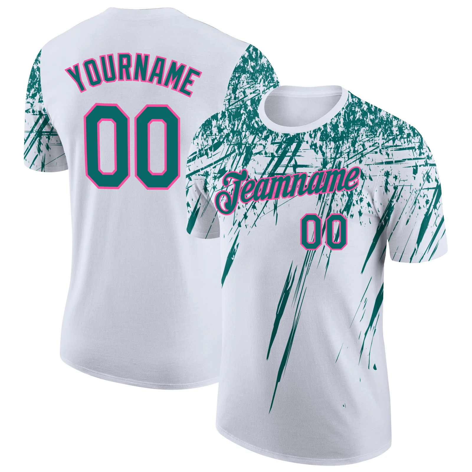 Custom White Teal Distressed Art Shirt Unique Birthday Gift For Women