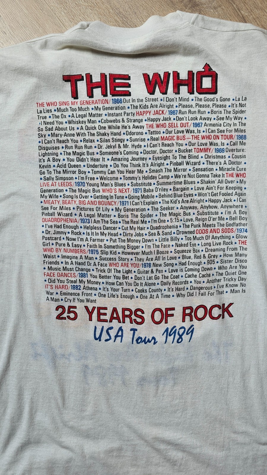 Vintage 1989 The Who 25th Anniversary Tour T Shirt Single Stitch Screen Stars L