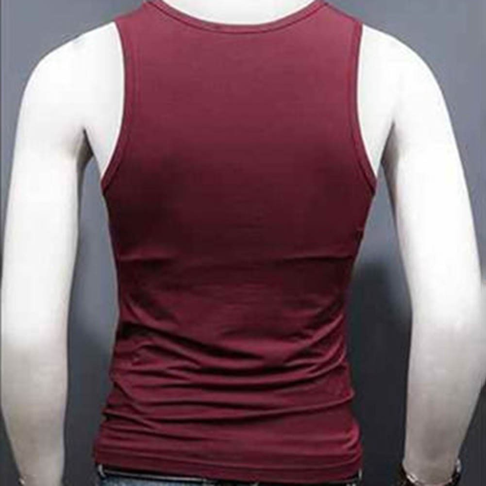 Men’s Solid Color Sleeveless U-Neck Tank Top for Gym Fitness and Training