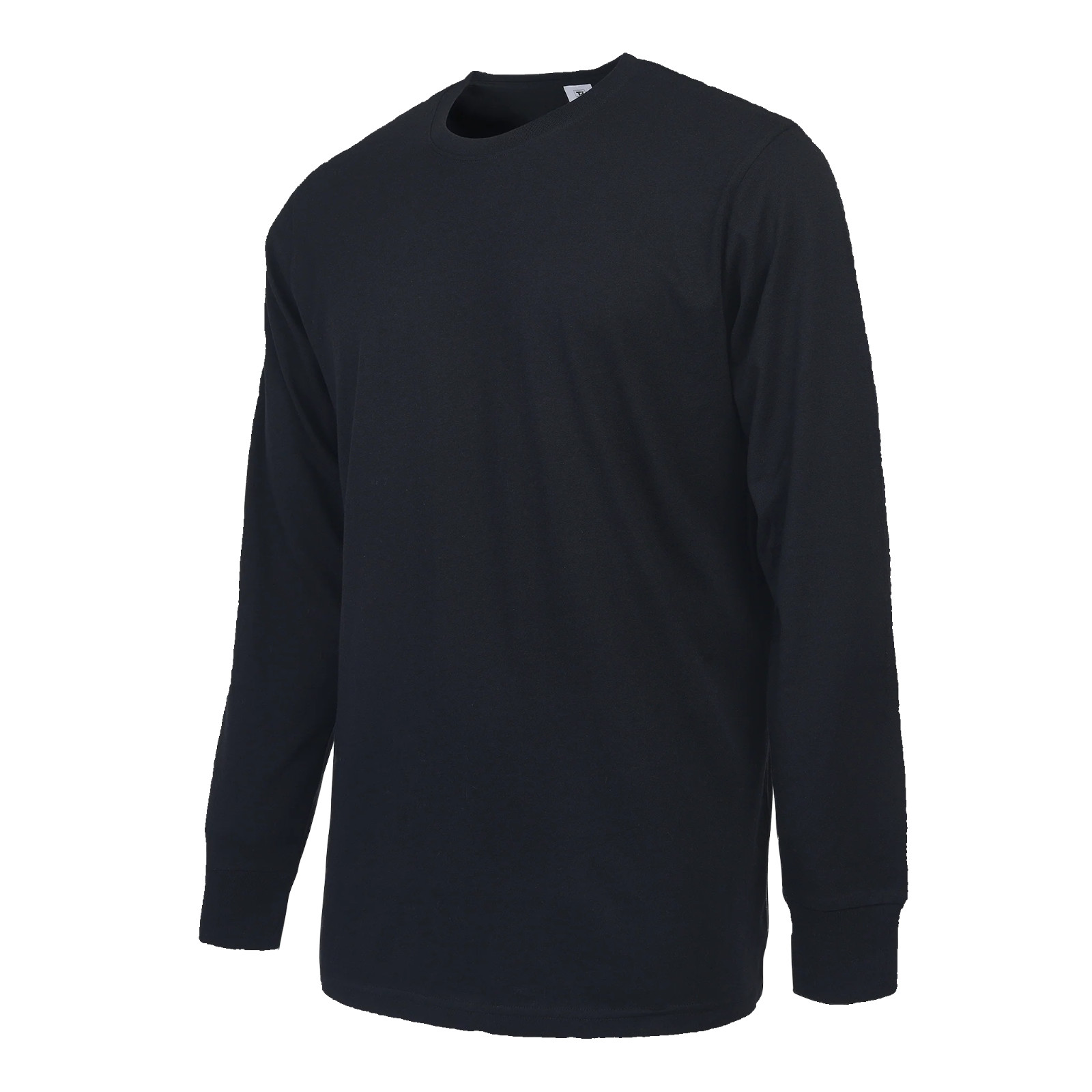 Cotton T- Shirt Crew Neck Long Sleeves Men’s Shirts Ribbed Cuff and Neck Solid