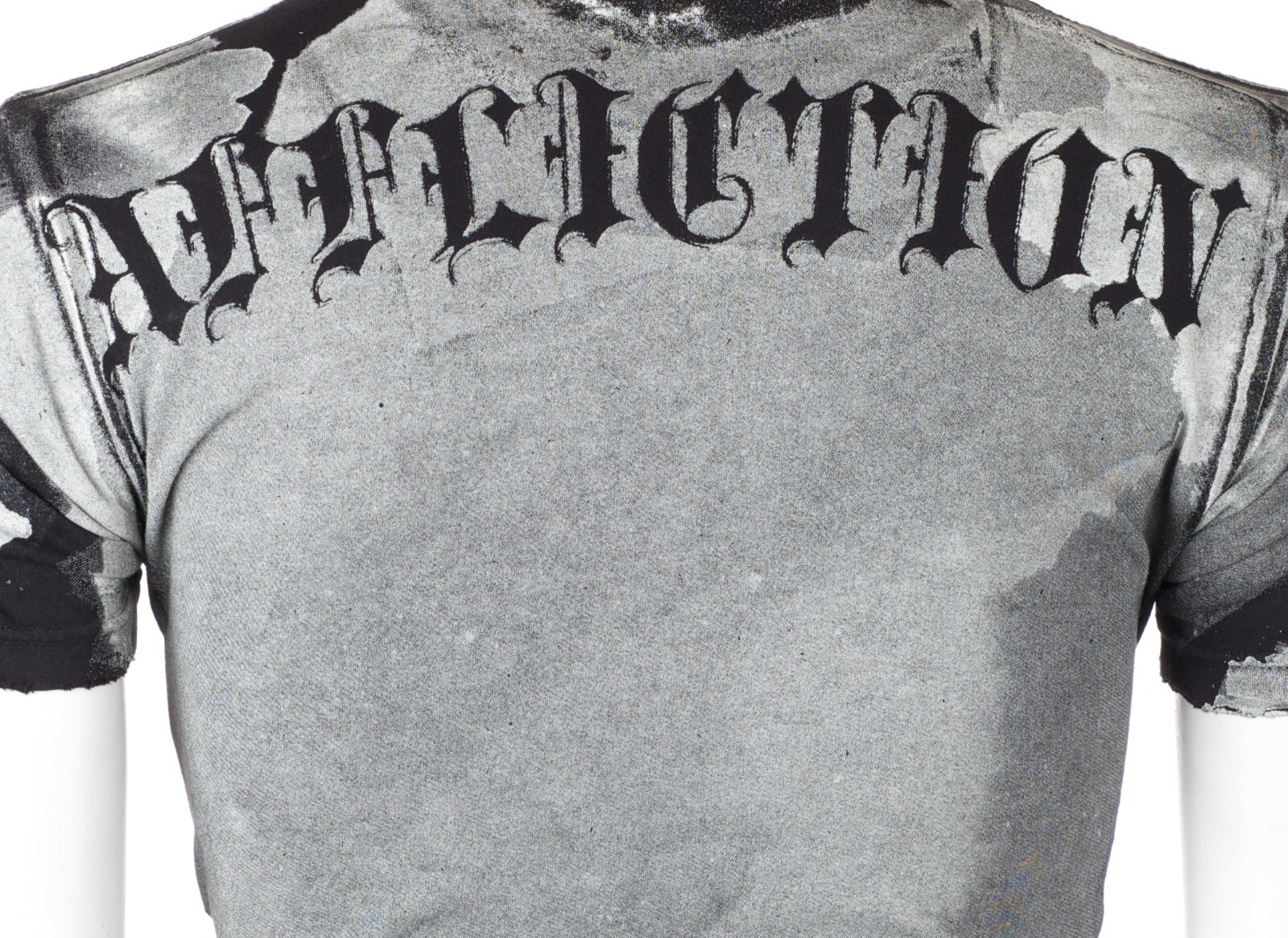 $58 AFFLICTION Black PUPPET MASTER Short Sleeve Slim Fit Y2K MMA Elite T-shirt