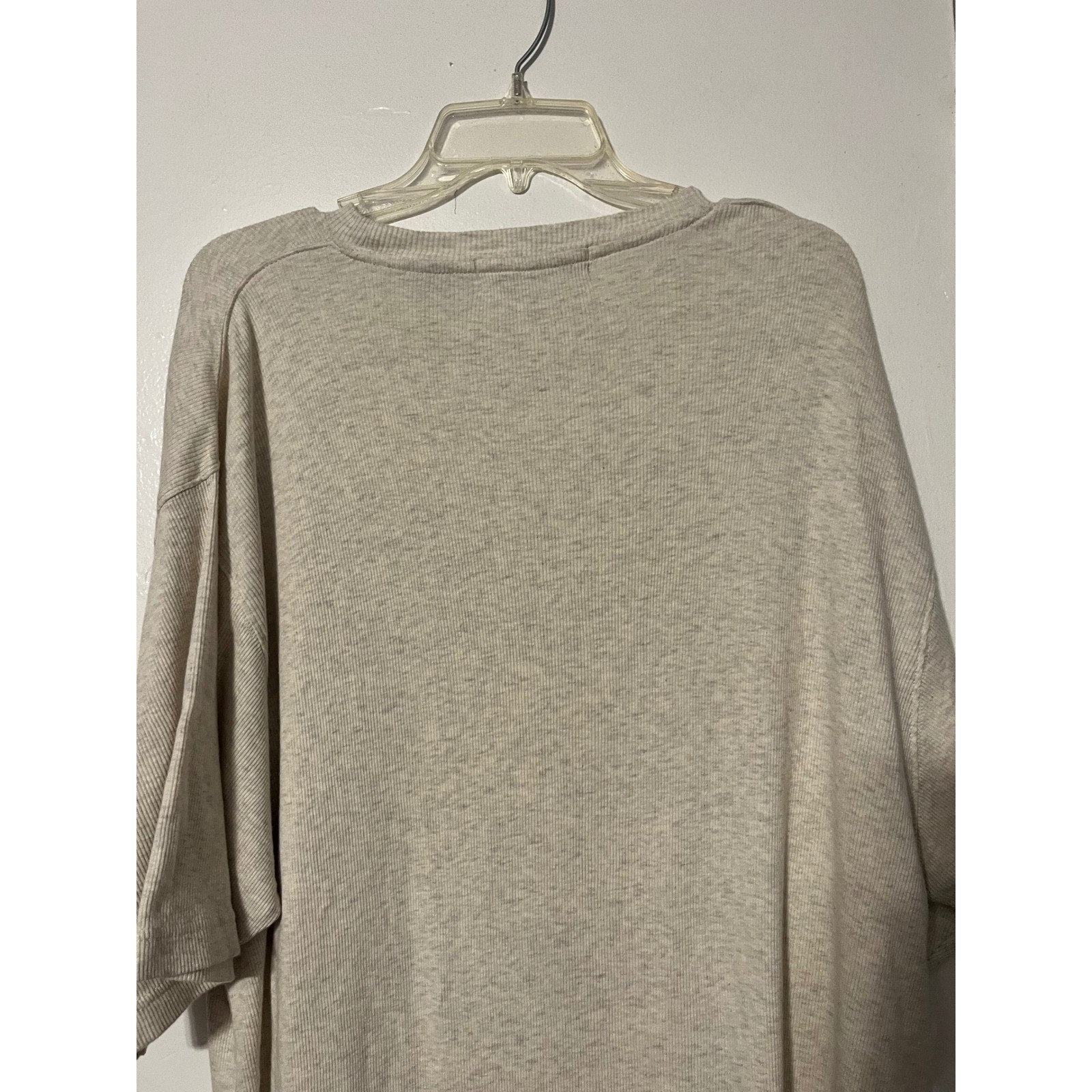 Pierre Cardin Mens XL Oatmeal Heather Ribbed Knit Short Sleeve Shirt 615524