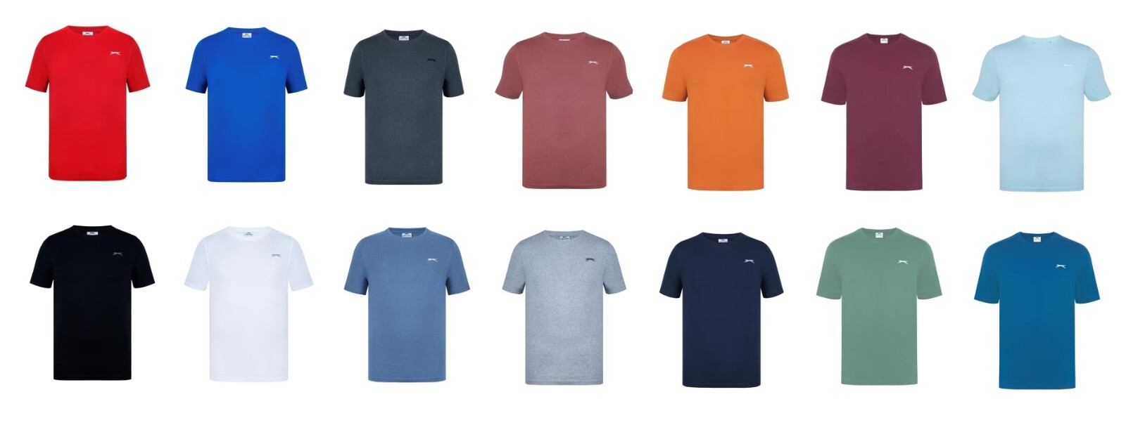 Mens Slazenger 100% Cotton Plain Crew Neck T Shirt XS S M L XL XXL 3XL 4XL BNWT