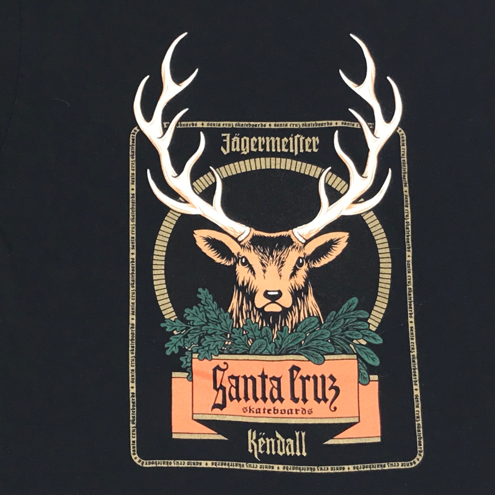 Santa Cruz Skateboards Jagermeister Jeff Kendall Deer 1990’s Skater (M) T-Shirt