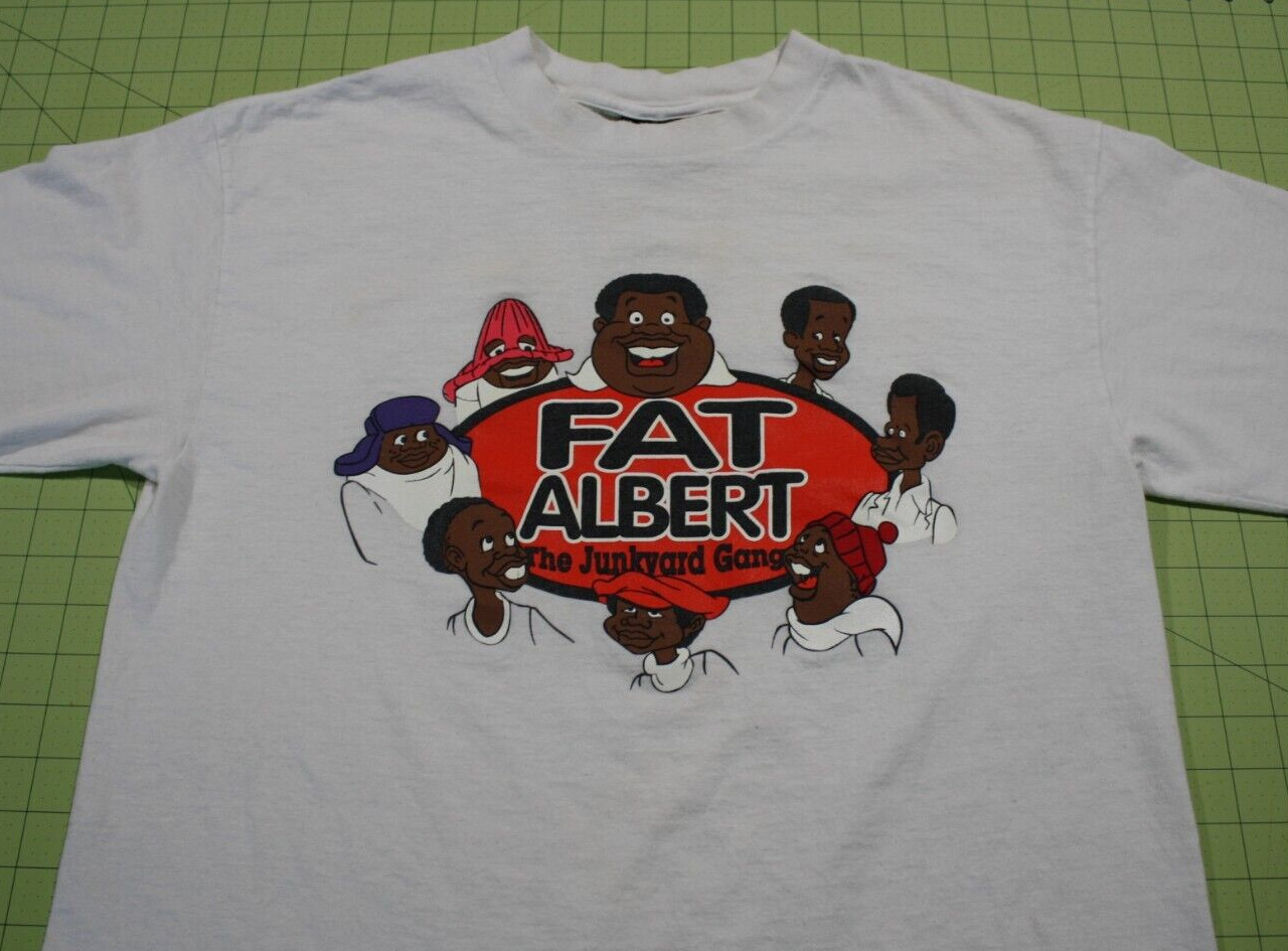 Vintage Junkyard Gang Fat Albert Shirt Size LG Front/Back Print Scene Not Herd