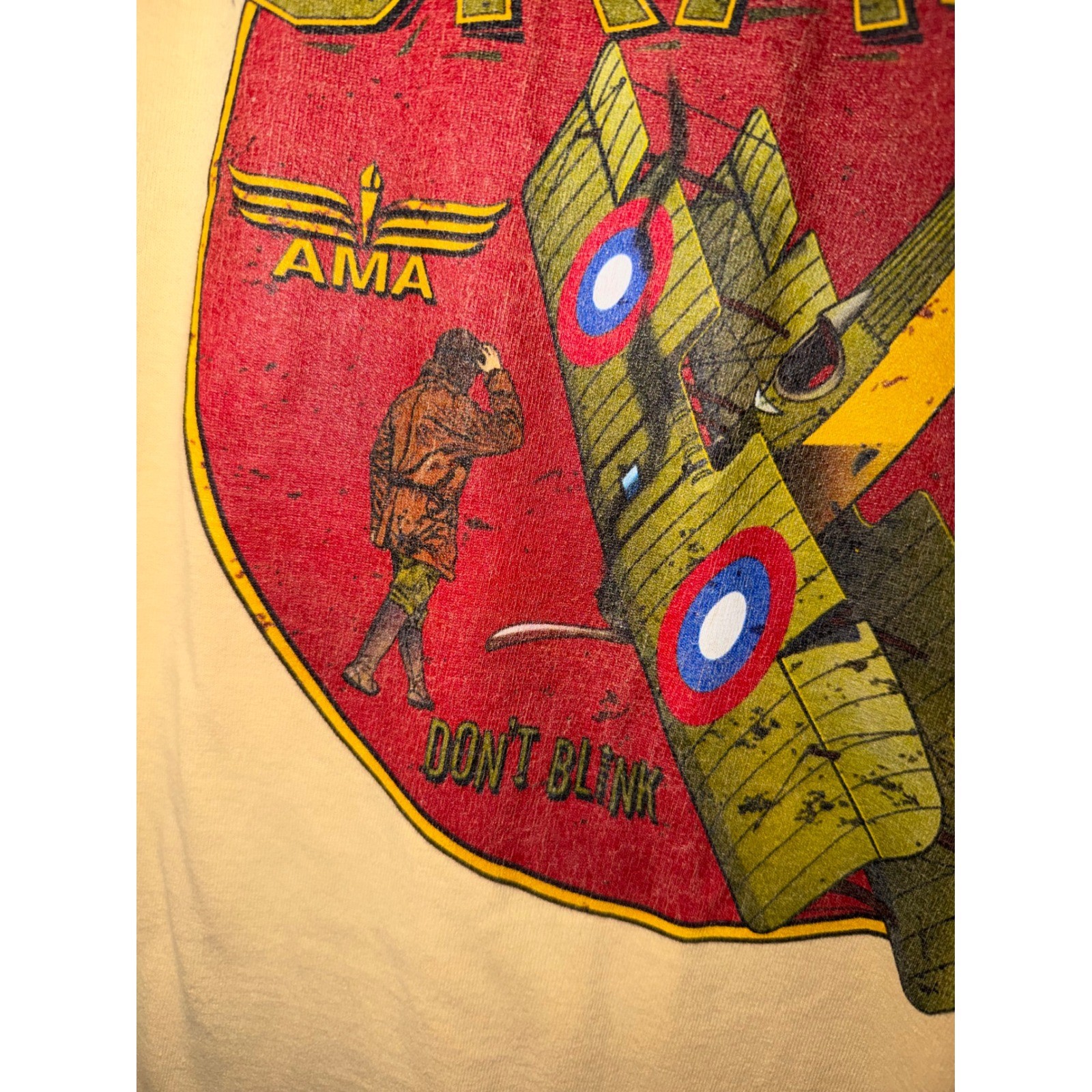 Gildan Ultra Cotton Crash Test Aviation Biplane Graphic T-Shirt Yellow XL