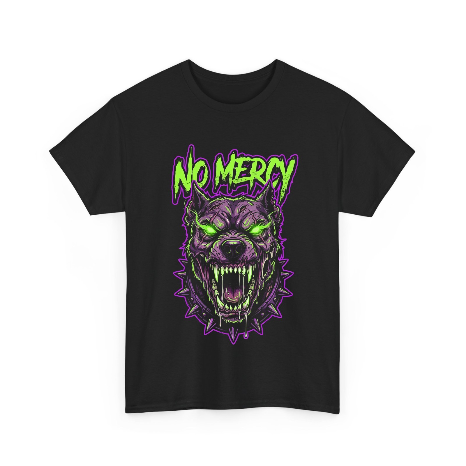Angry Mad Monster Dog Growling Teeth Horror Men T-Shirt