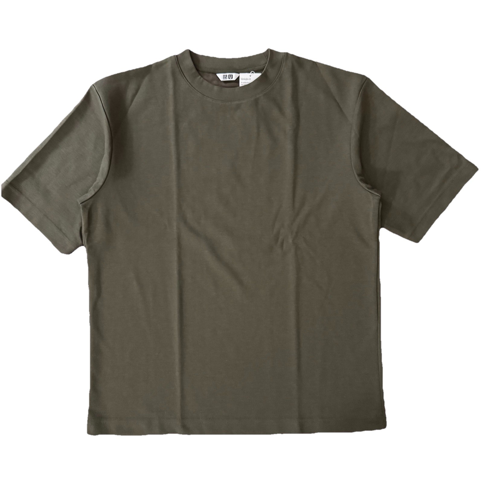 Uniqlo U AIRism Cotton Crew Neck Oversized T-Shirt 57 Olive Size S