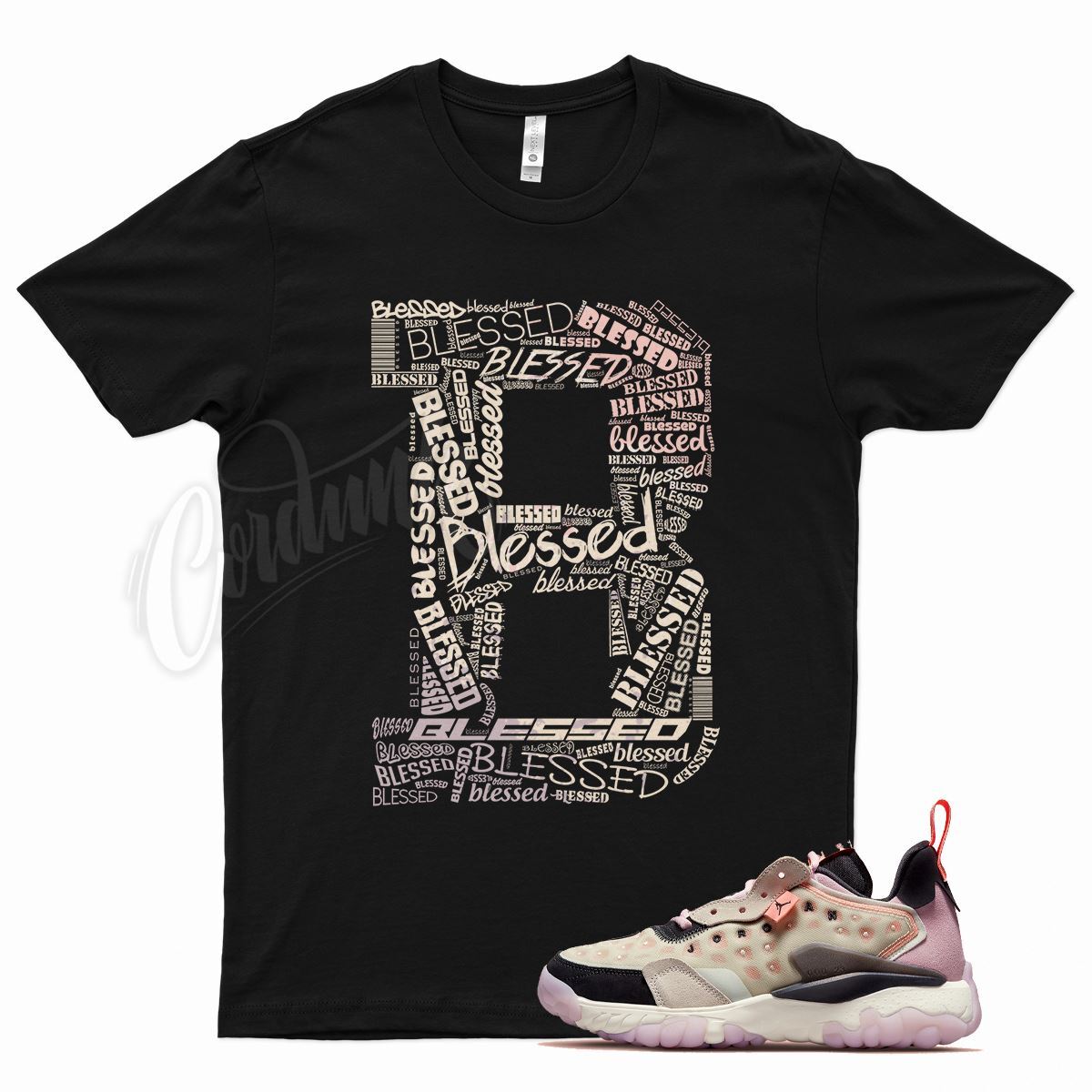 BLESSED T Shirt for J1 Delta 2 Light Arctic Pink Sunset Pulse Light Bone