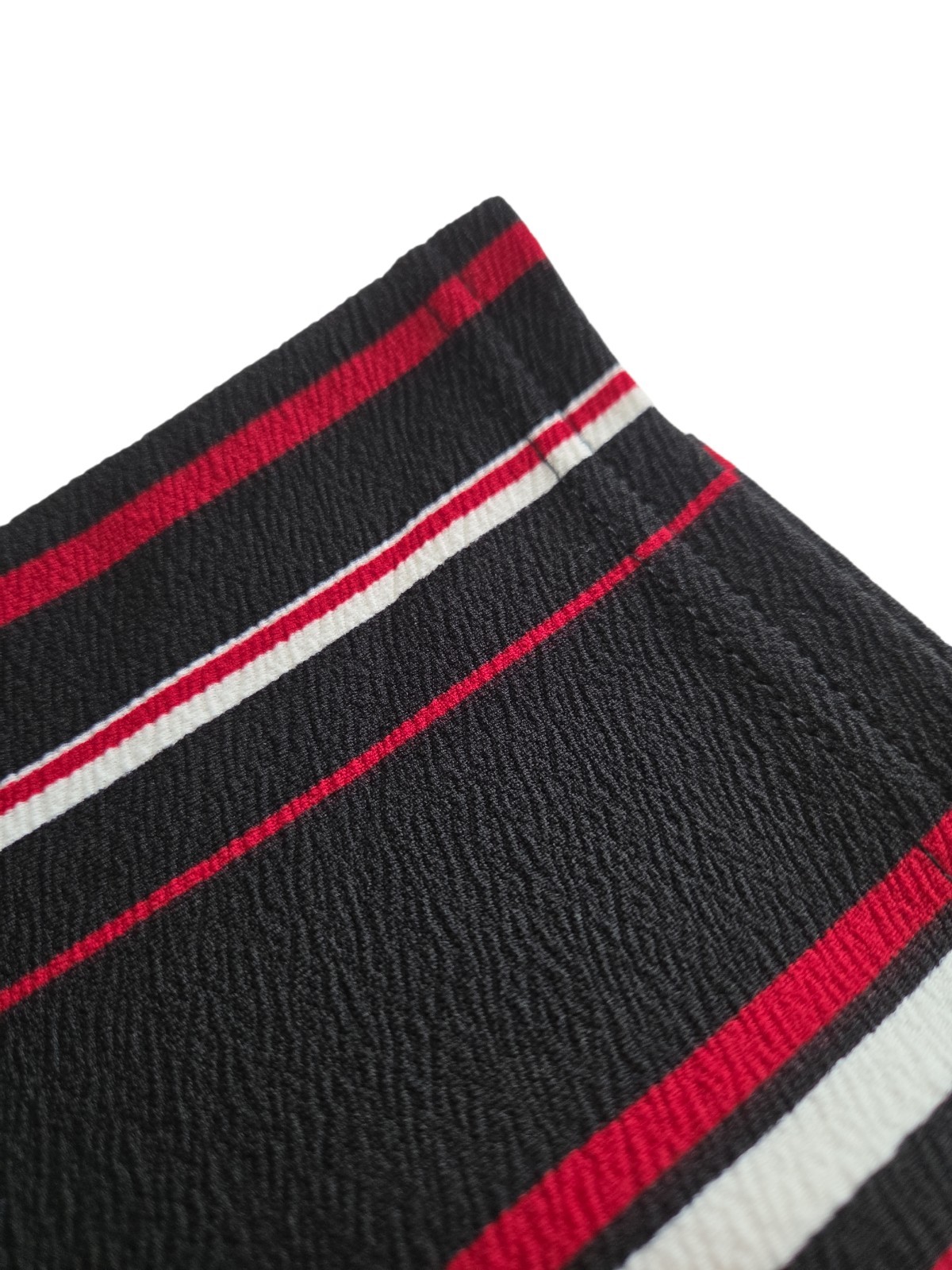 SHEIN Men’s Black Red White Striped Logo T-Shirt Slim Fit Crew Neck Size M