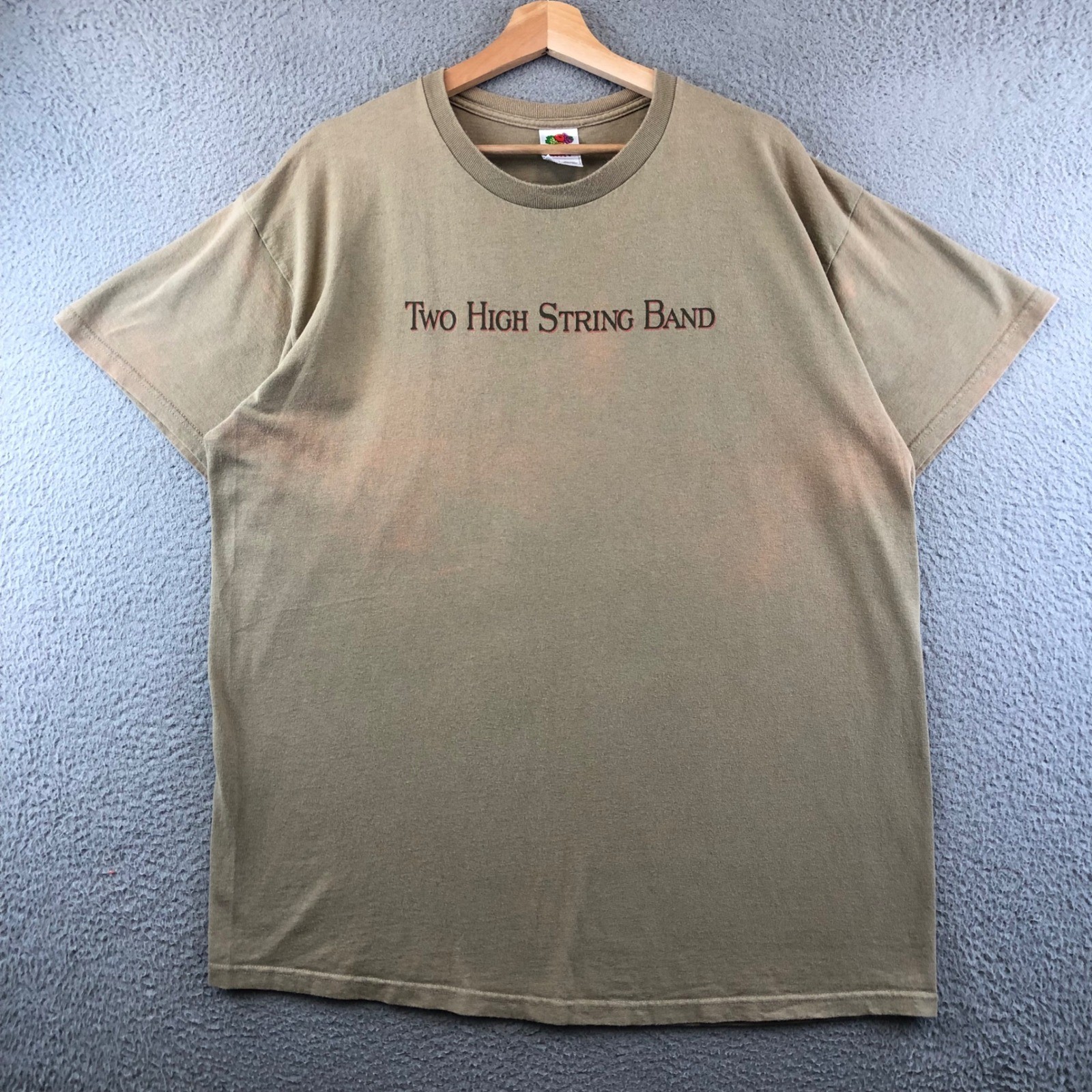 Vintage Two High String Band T Shirt XL Graphic Print Beige