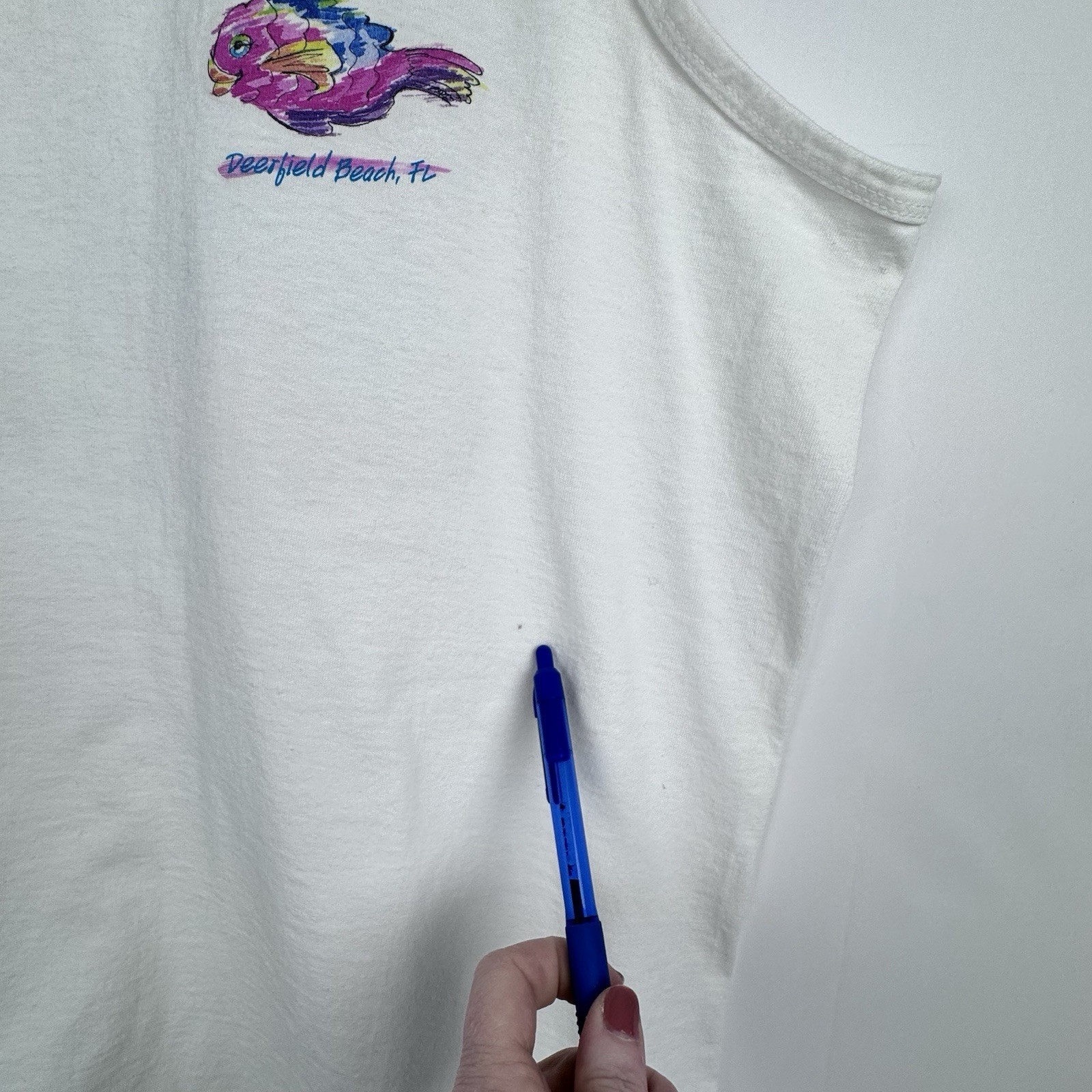 VTG 90s The Cove Deerfield Beach Florida Vacation Hipster Tank Top S.S. Large