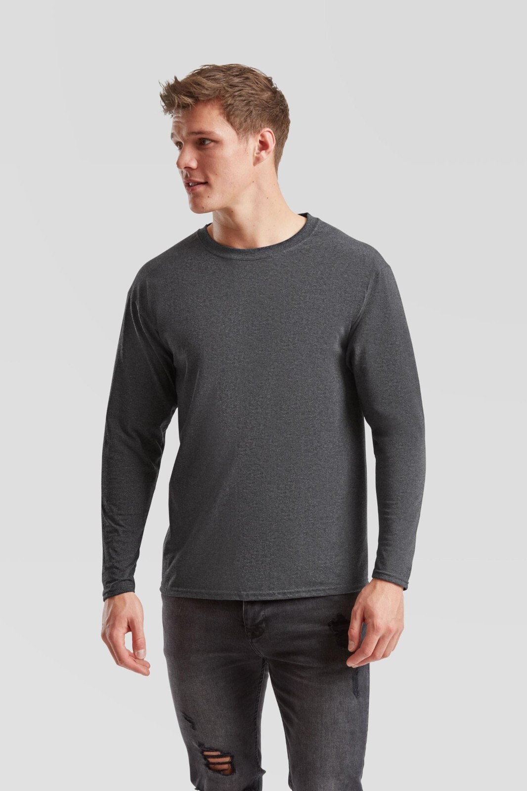 Fruit of the Loom Long Sleeve Cotton T-Shirt Tee shirt S-XXXL + 4XL+ 5XL