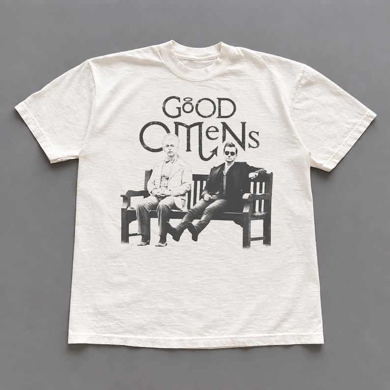 Good Omens Tv Show T-Shirt, Aziraphale and Crowley Graphic Tee, Retro Movie Shir