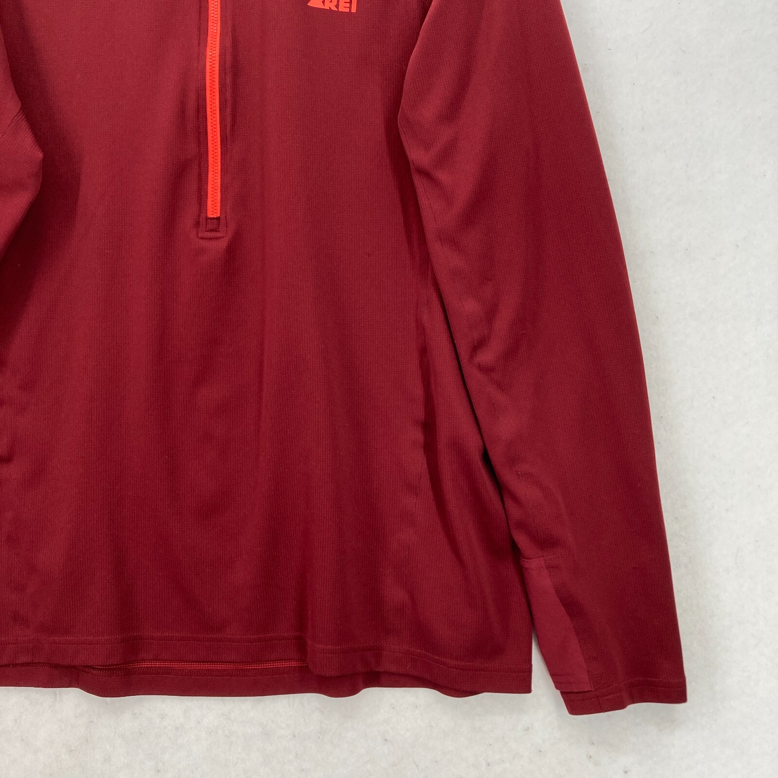 REI Screeline Half-Zip Long-Sleeve T-Shirt Mens Large Red Outdoors Hiking Travel