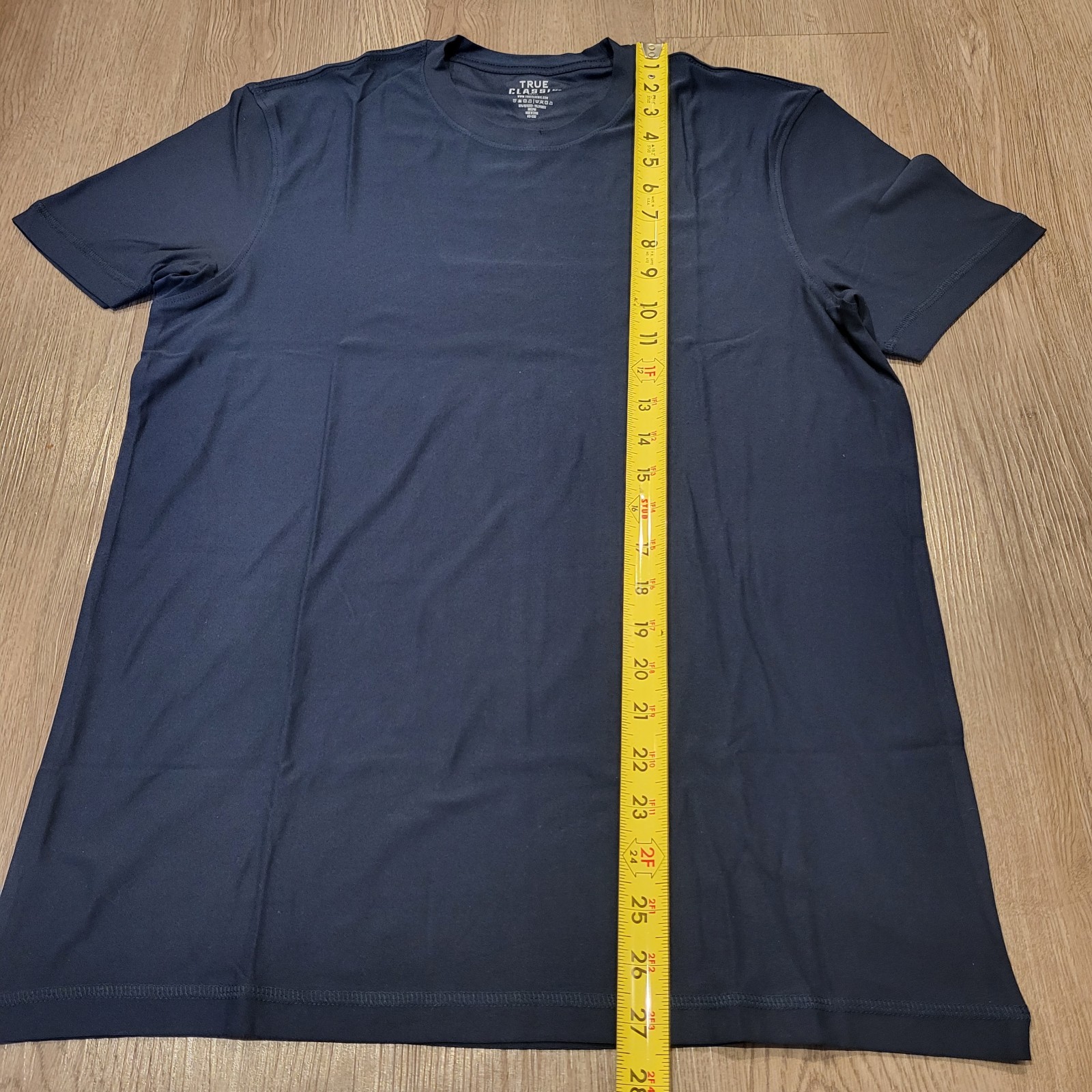 2 True Classic Men’s Short Sleeve Shirt Active Polyester/Spandex Navy Blue Small