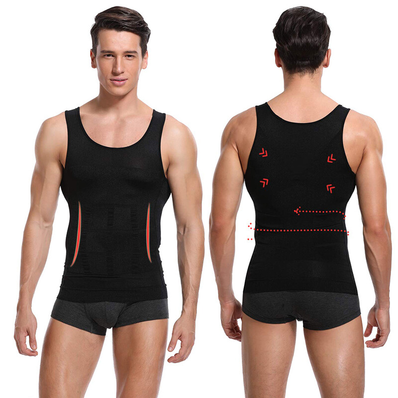 Men’s Shaper Cooling T-Shirt Compression Belly Vest Slimming Underwear Tank Top