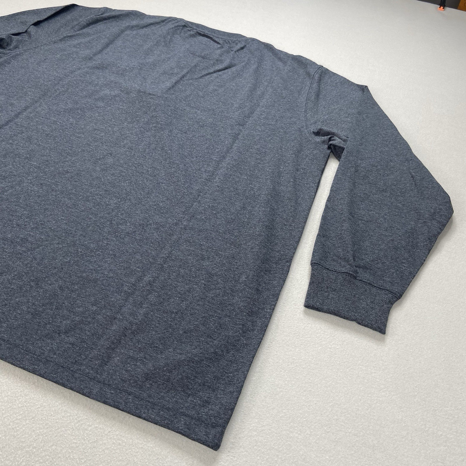 Dickies Long Sleeve Heather Heavyweight Henley Shirt Navy Heather Mens Size 2XL