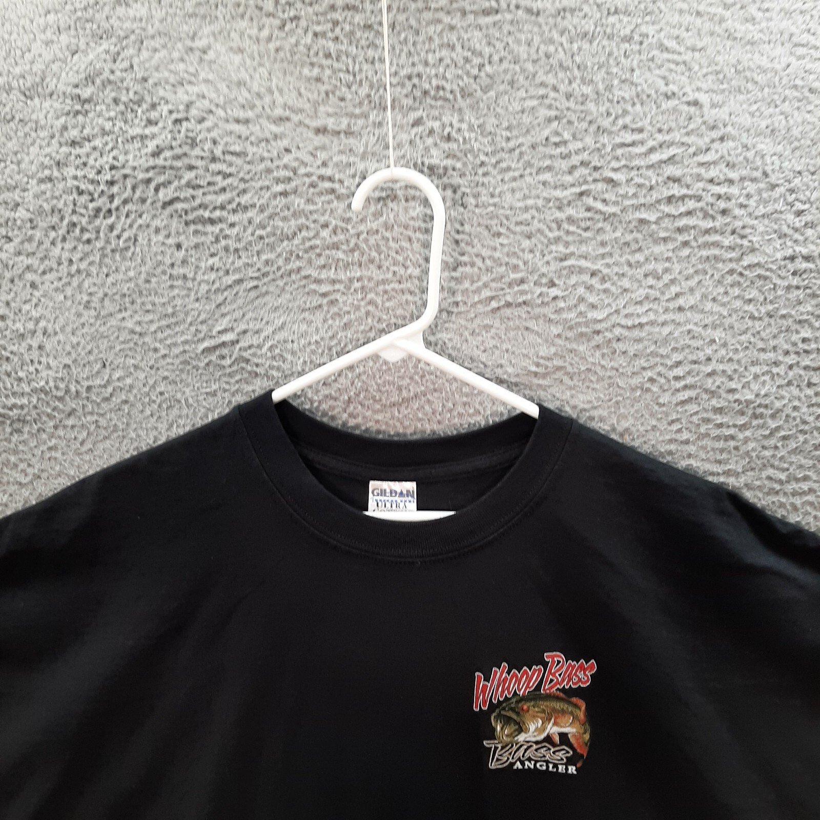 Gildan Shirt Adult 2XL XXL Black Large Mouth Bass Fishing Outdoors Sportsman