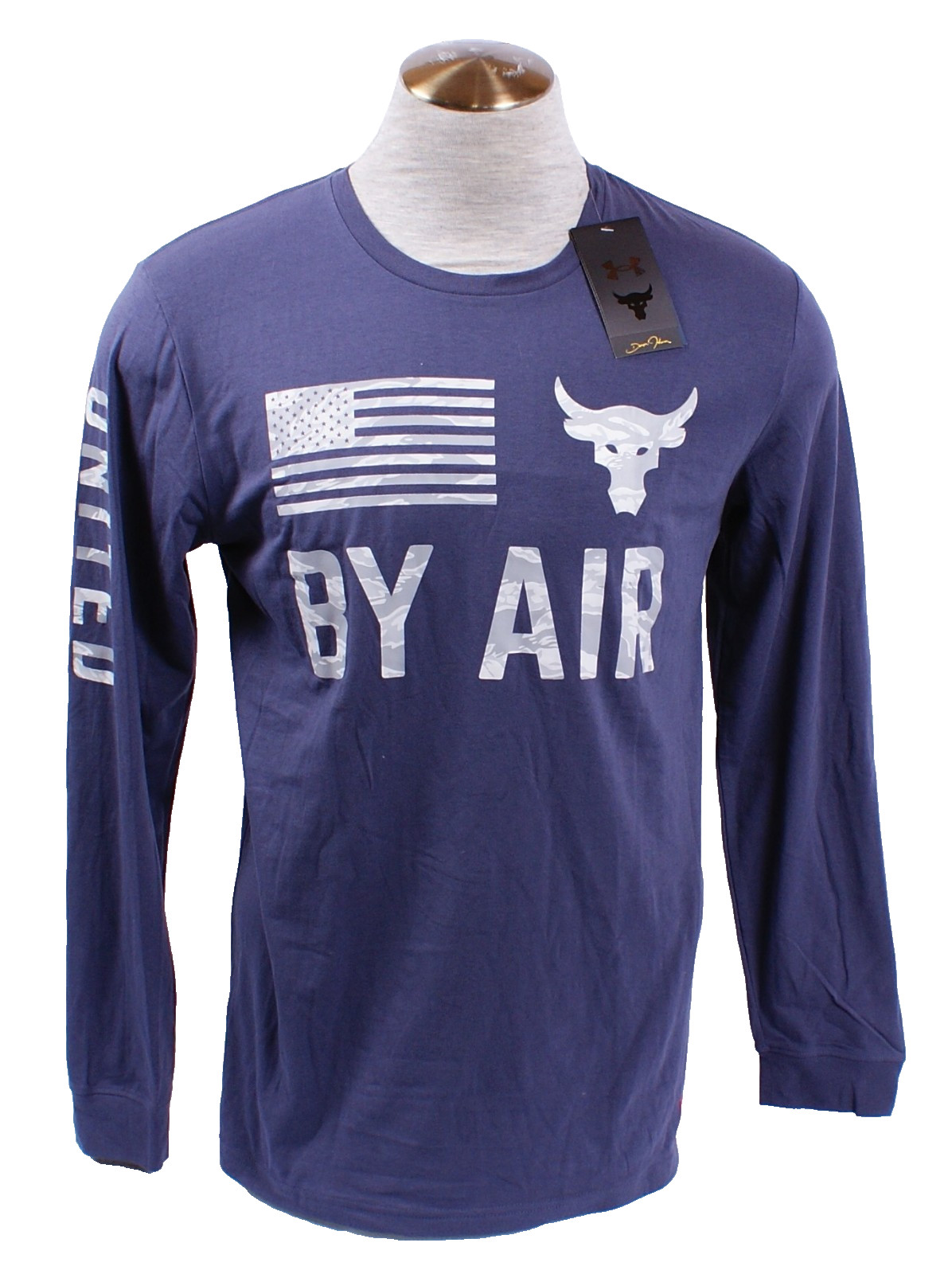 Under Armour Men’s S Blue Long Sleeve Tee T-Shirt UA Freedom Project Rock