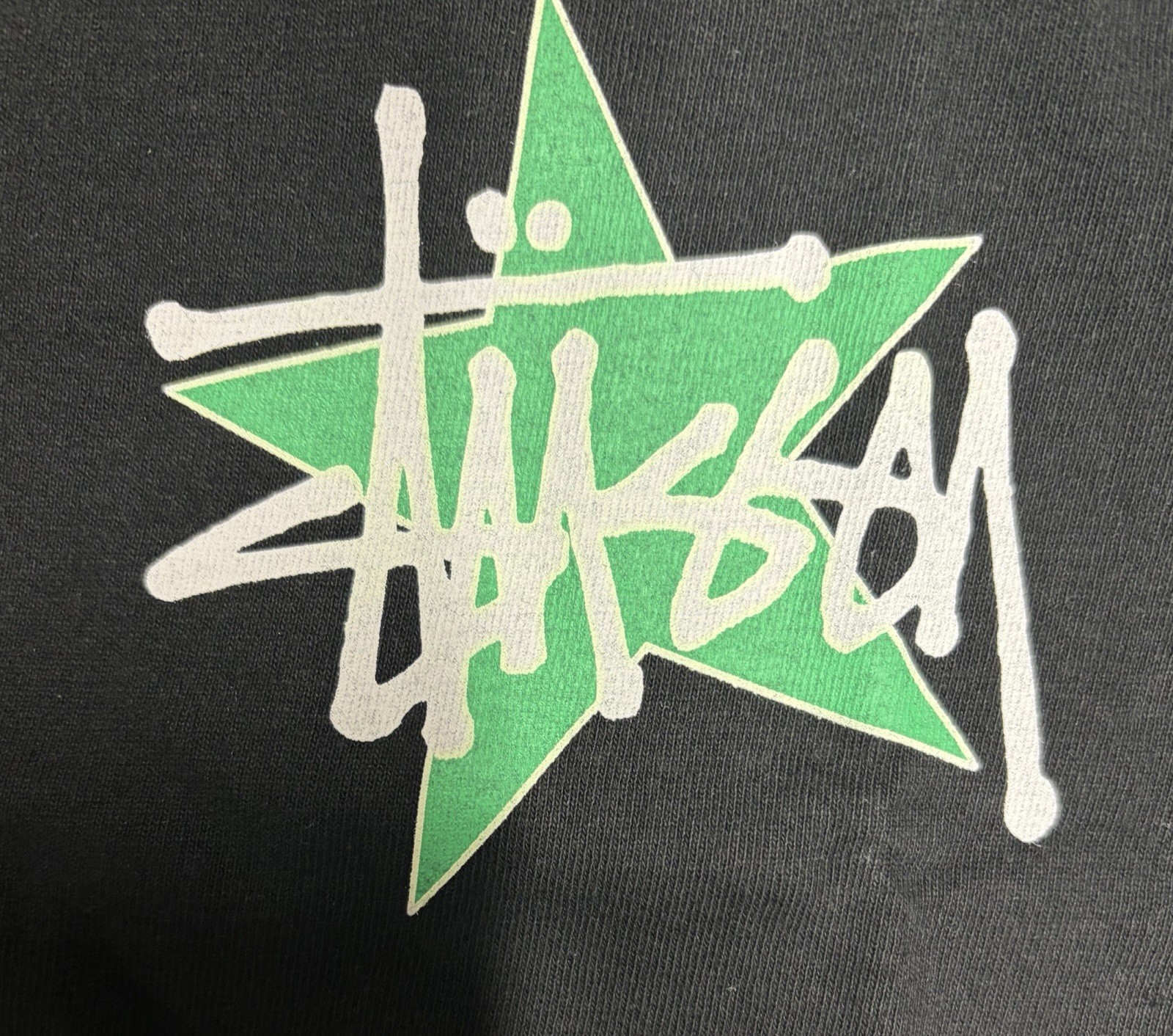 Stussy Shirt Star Tee Tshirt Black Size Medium NWT Double Sided Streetwear
