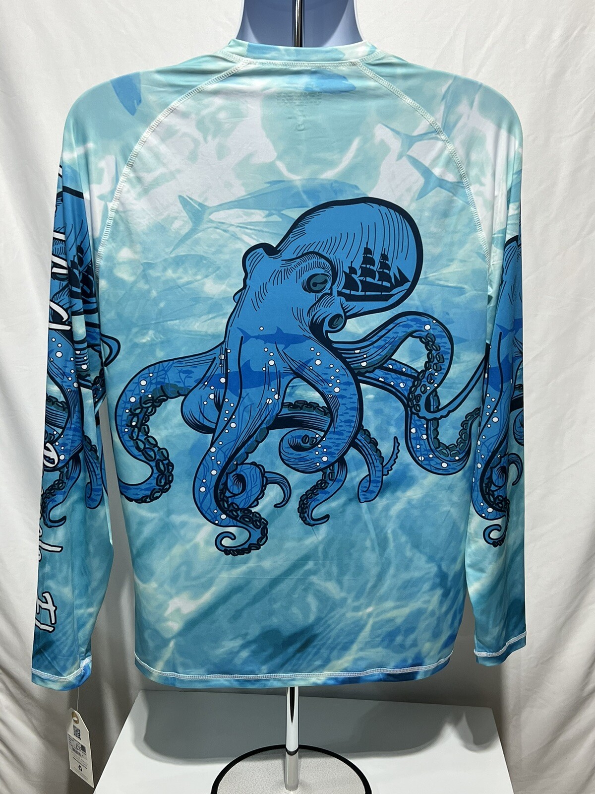 Mens UPF 50 Sun Protection Swim Shirt Long Sleeve Size M Gulf Shores Beach FL