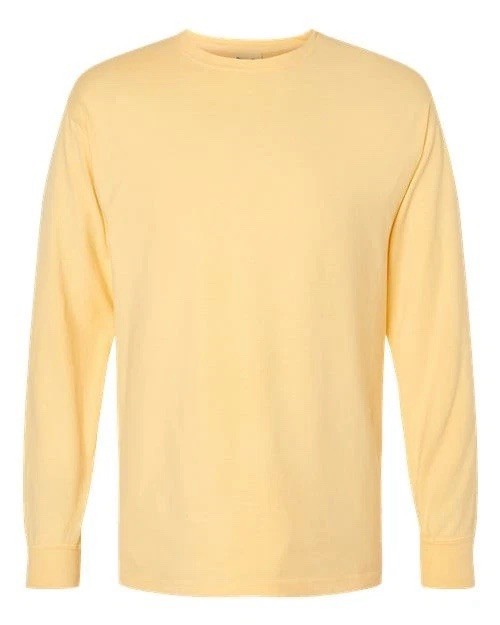 ComfortWash Hanes Men/Women Garment Dyed Long Sleeve T-Shirt Yellow S Sealed New