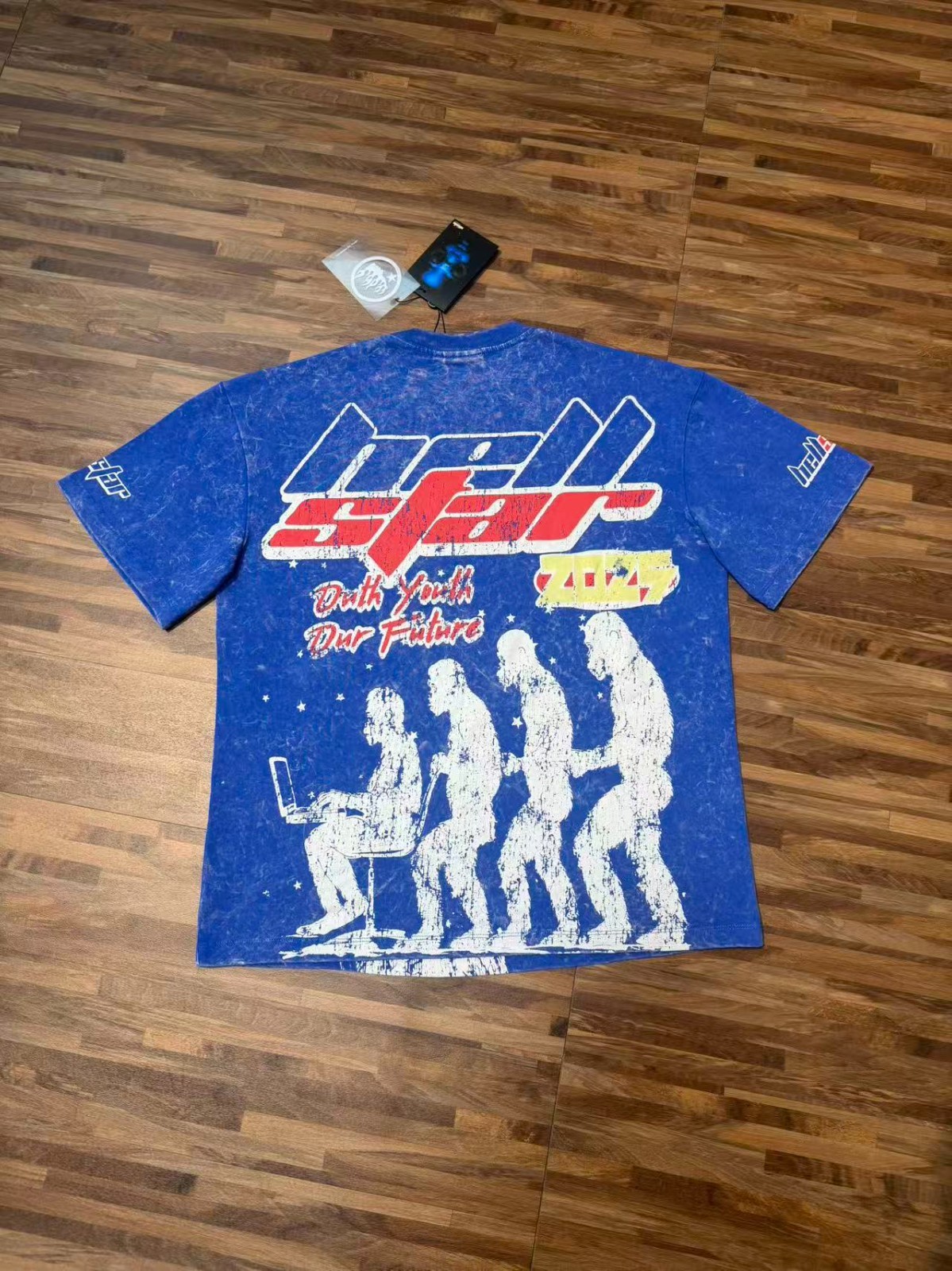 Hellstar tee shirt Men’s Klein Blue Cotton NEW