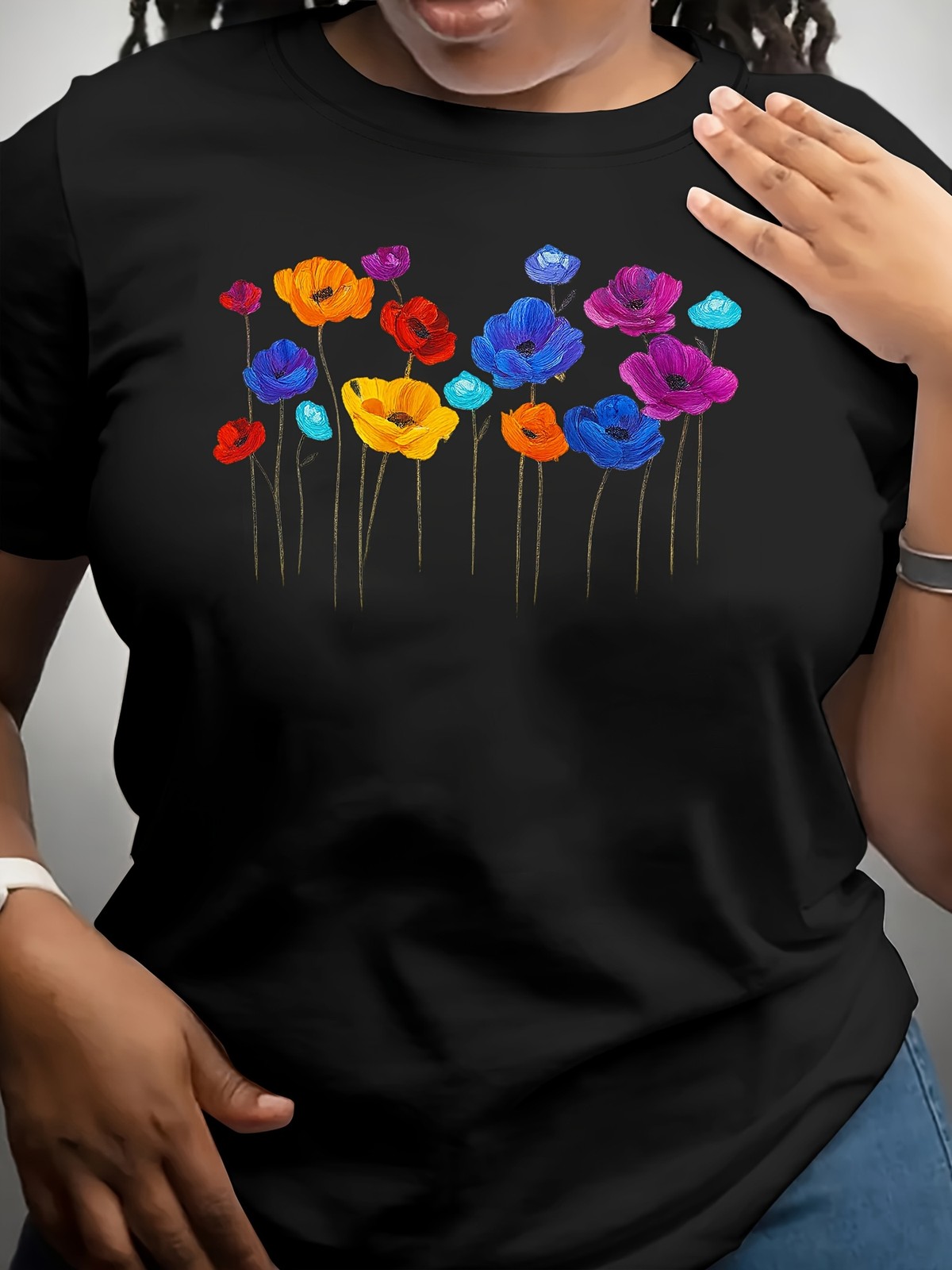 Women’s Round-neck Short-sleeve T-shirt Butterfly Print Casual Fashion T-shirt √