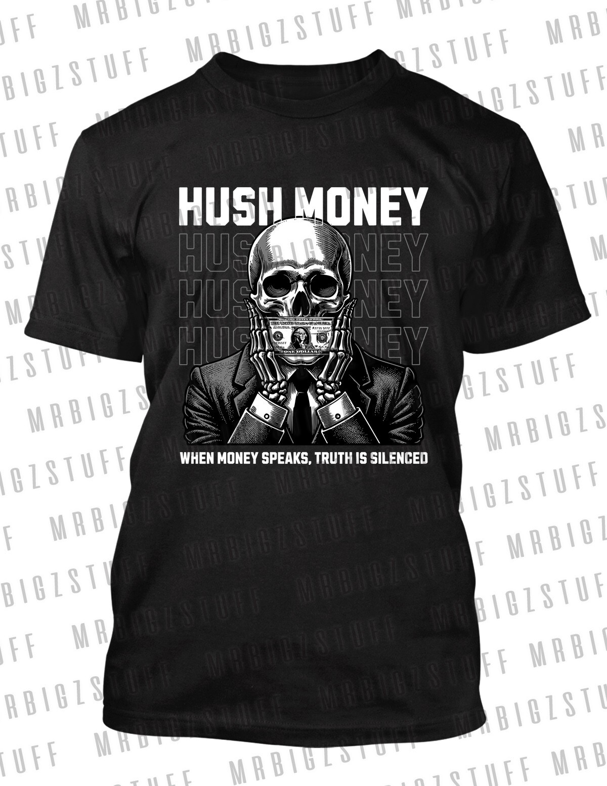 Mens 8XL Greystone Custom Big & Tall Tee Shirt Hush Money Streetwear Tshirt