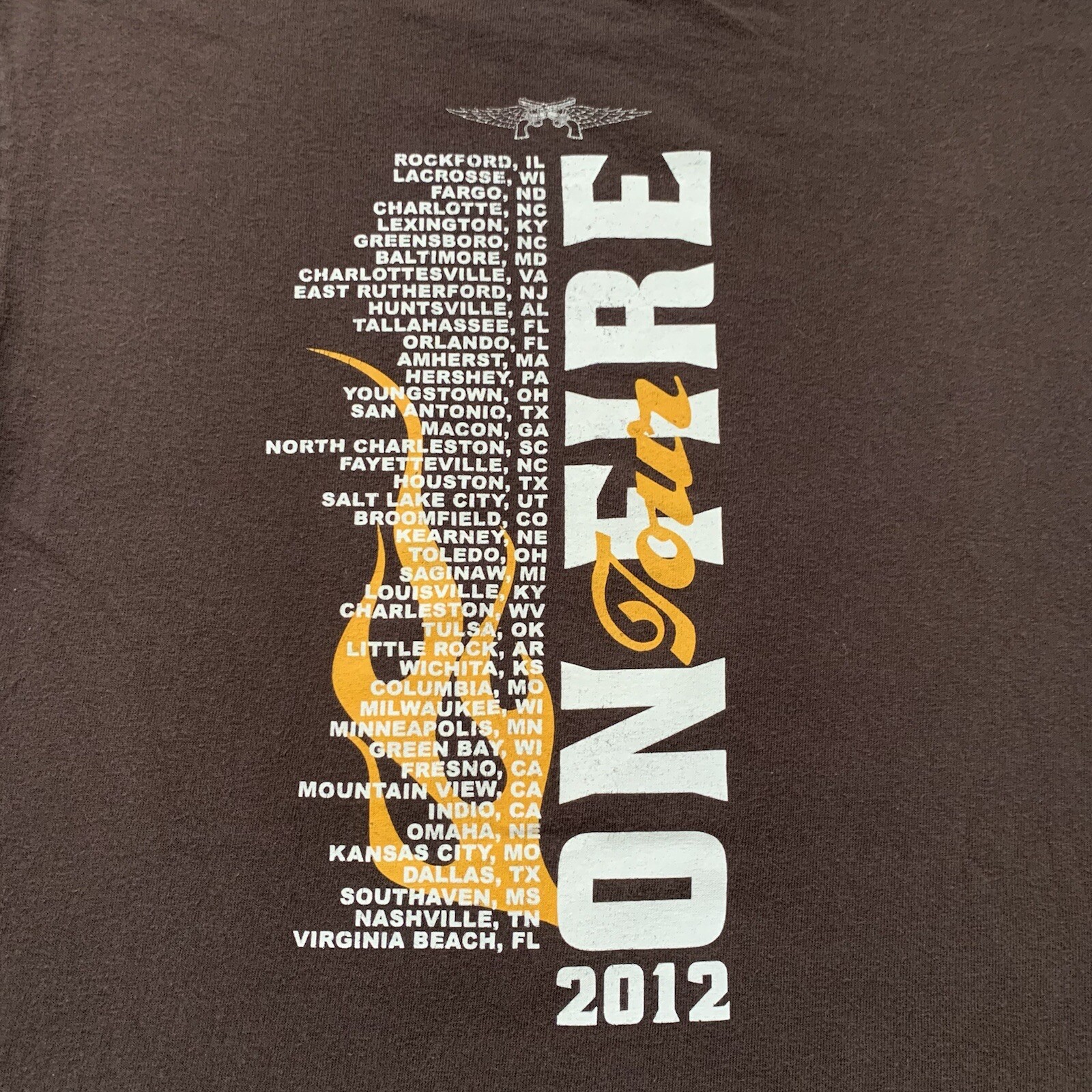 2012 Miranda Lambert On Fire Tour Shirt Size M Country Music Brown Concert