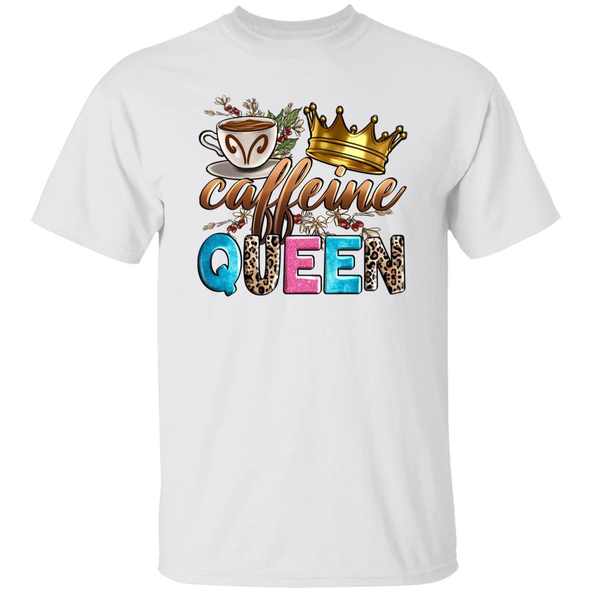 Caffeine queen T-Shirt Coffee shop barista Unisex tee White Sand Sport Grey
