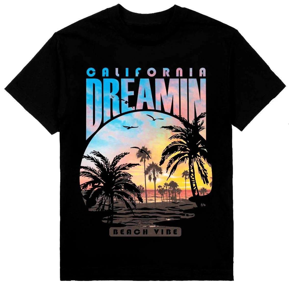 California Dreamin Mens Heavyweight T-Shirt Print On Shaka Wear Tee