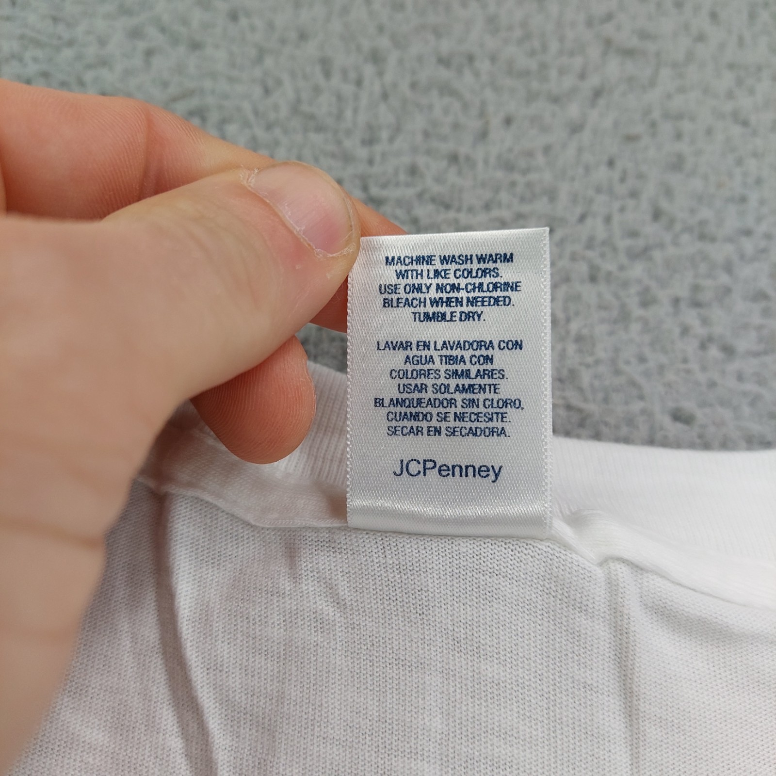 Vintage JC Penney Stafford Blank Plain White T Shirt Mens Size 2XL Single Stitch