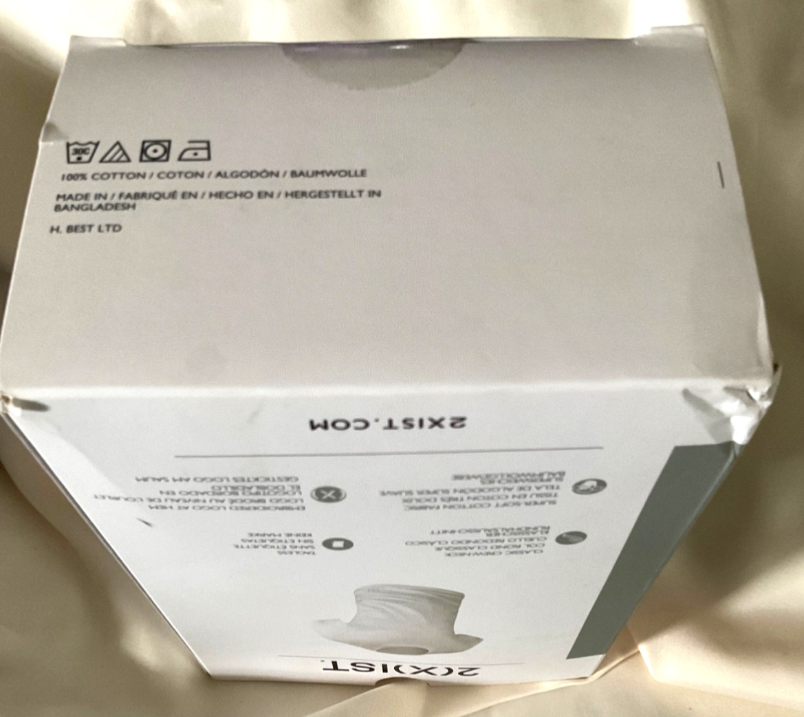 2(x)IST Crew Neck 100% Cotton Essential White T-Shirt Medium Pack of 3 NIB!
