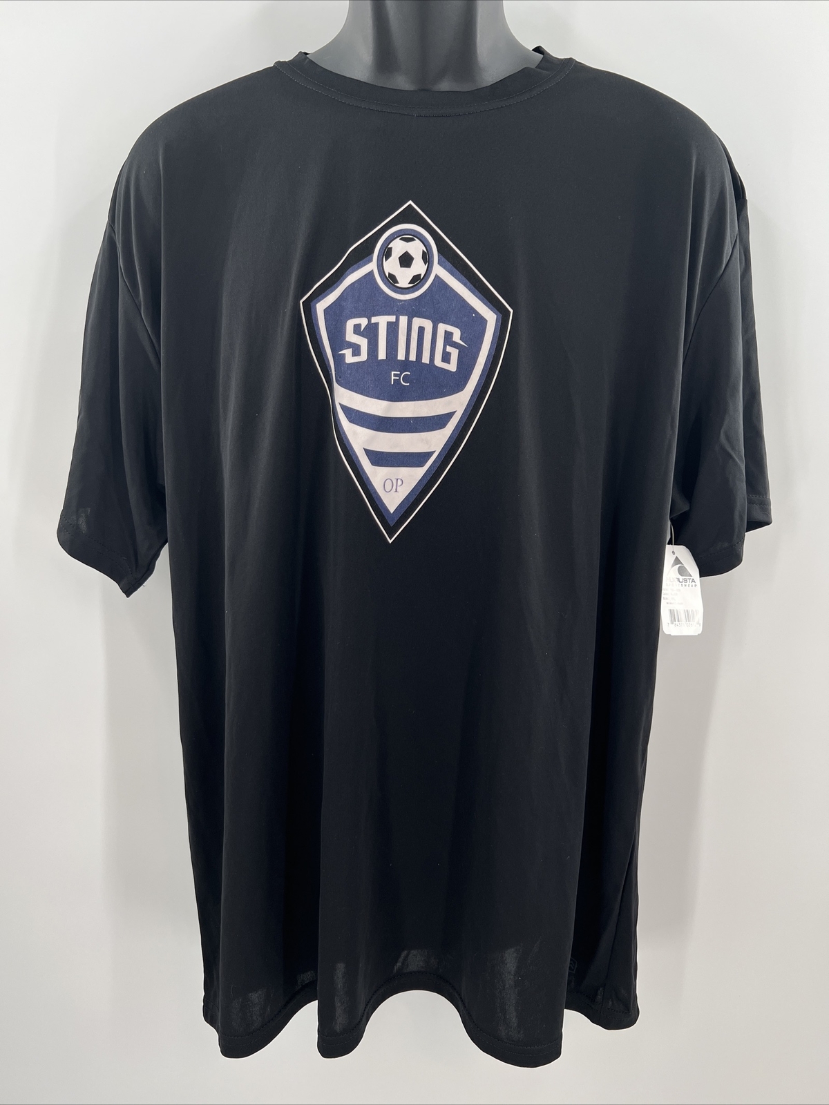 BLACK Augusta Sportswear Mens Short Sleeve T-Shirt STING LOGO SOCCER SZ 2XL NEW