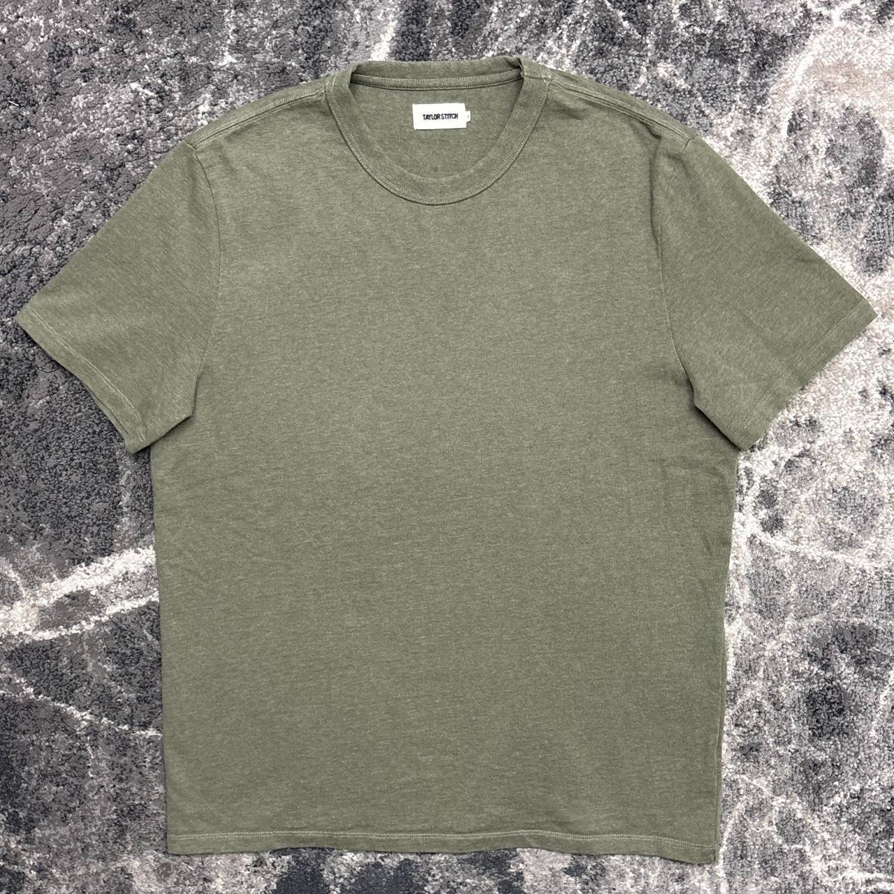 Taylor Stitch Organic Cotton Shop Tee Shirt Mens 44 XL Bag Green Heavy Huckberry