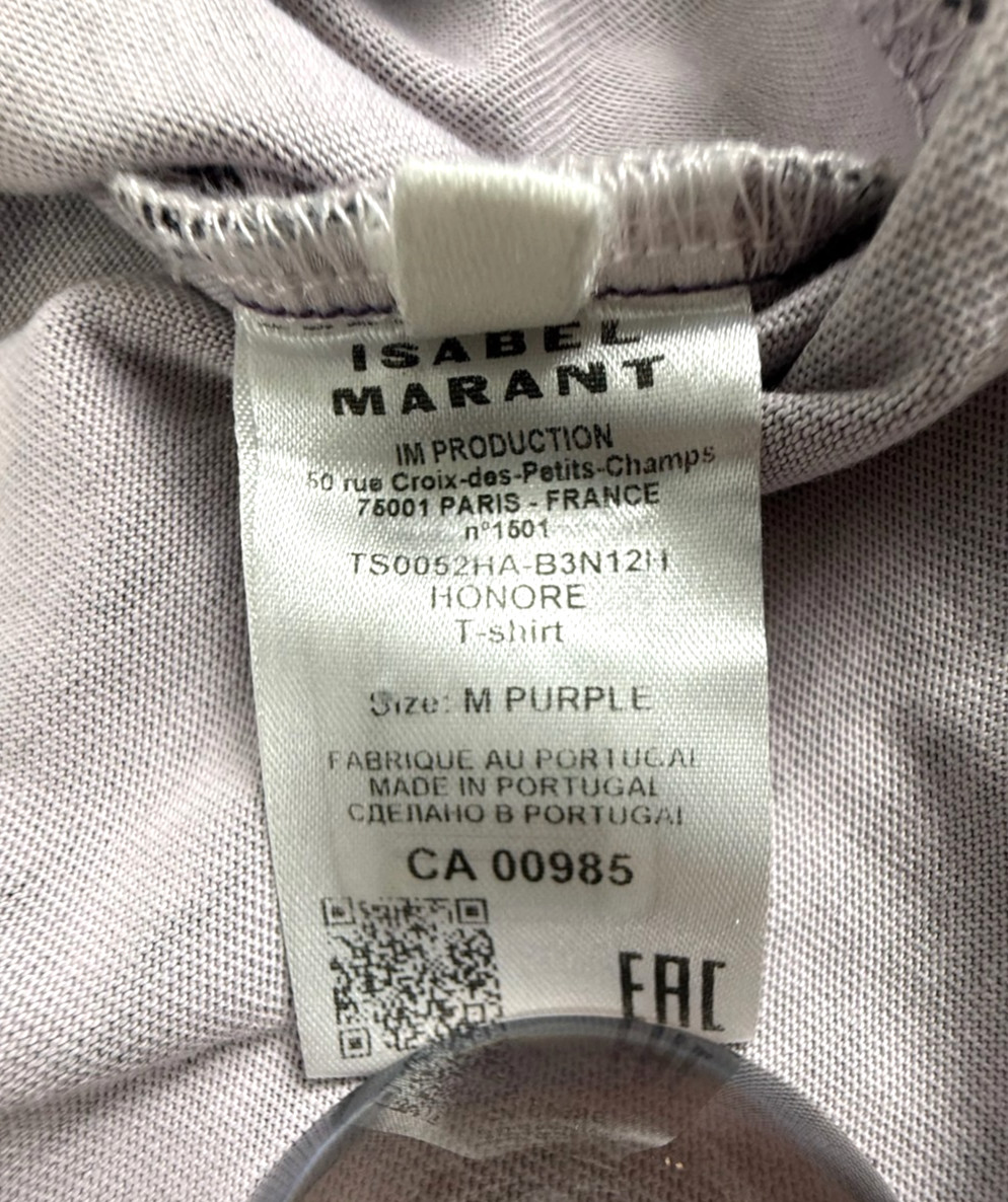 Isabel Marant Honore Tee Purple Tri-color Logo T-shirt Size M Made In Portugal