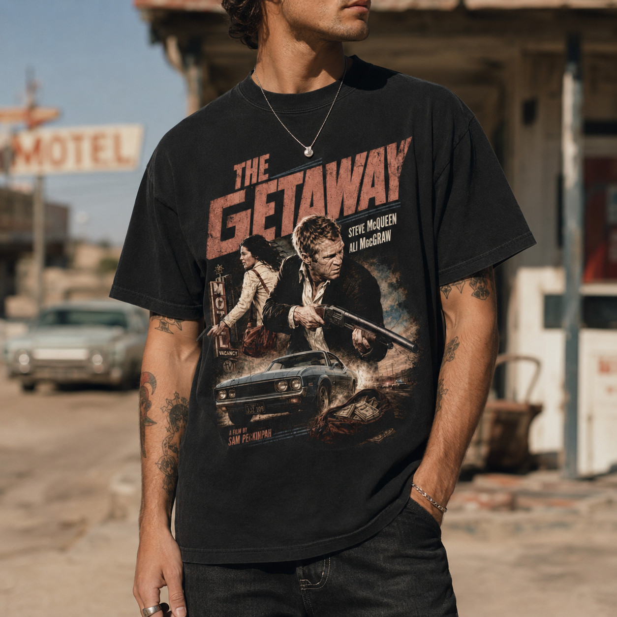 The Getaway Shirt Steve McQueen Sam Peckinpah 70s Crime Movie Tee