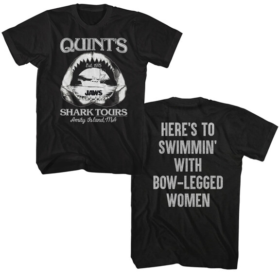 Jaws 70’s Thriller Movie Here’s To Swimmin With Bow Legged Women Men’s T Shirt