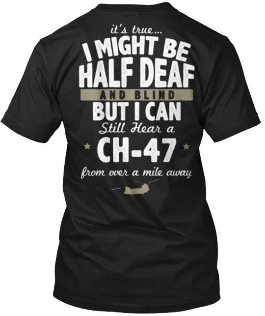 Ch 47 Chinook Helicopter T T-Shirt Made in the USA Size S to 5XL
