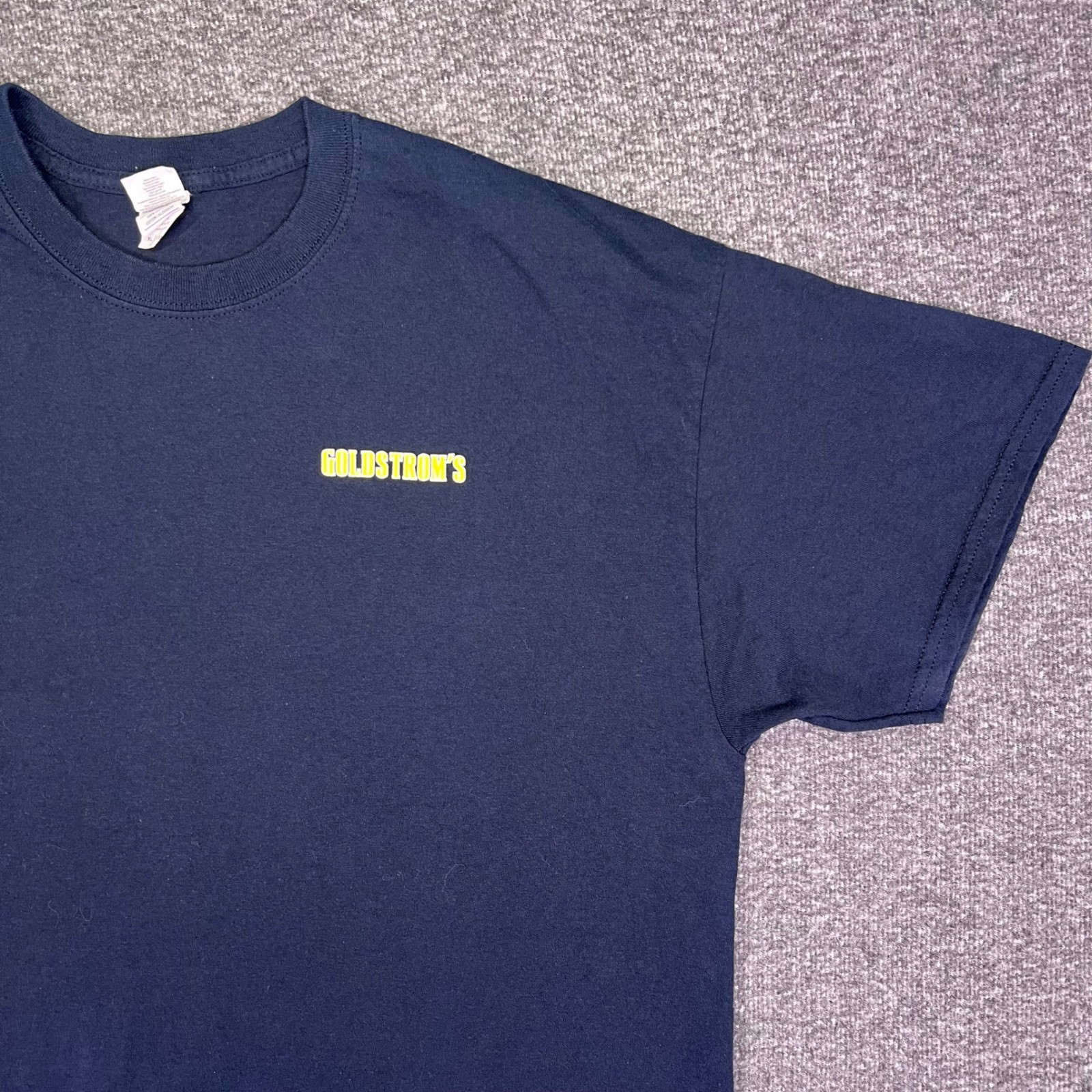 Goldstroms Shirt Mens XL Navy Basic Casual Crew Neck Vegas Hot Rods Moto