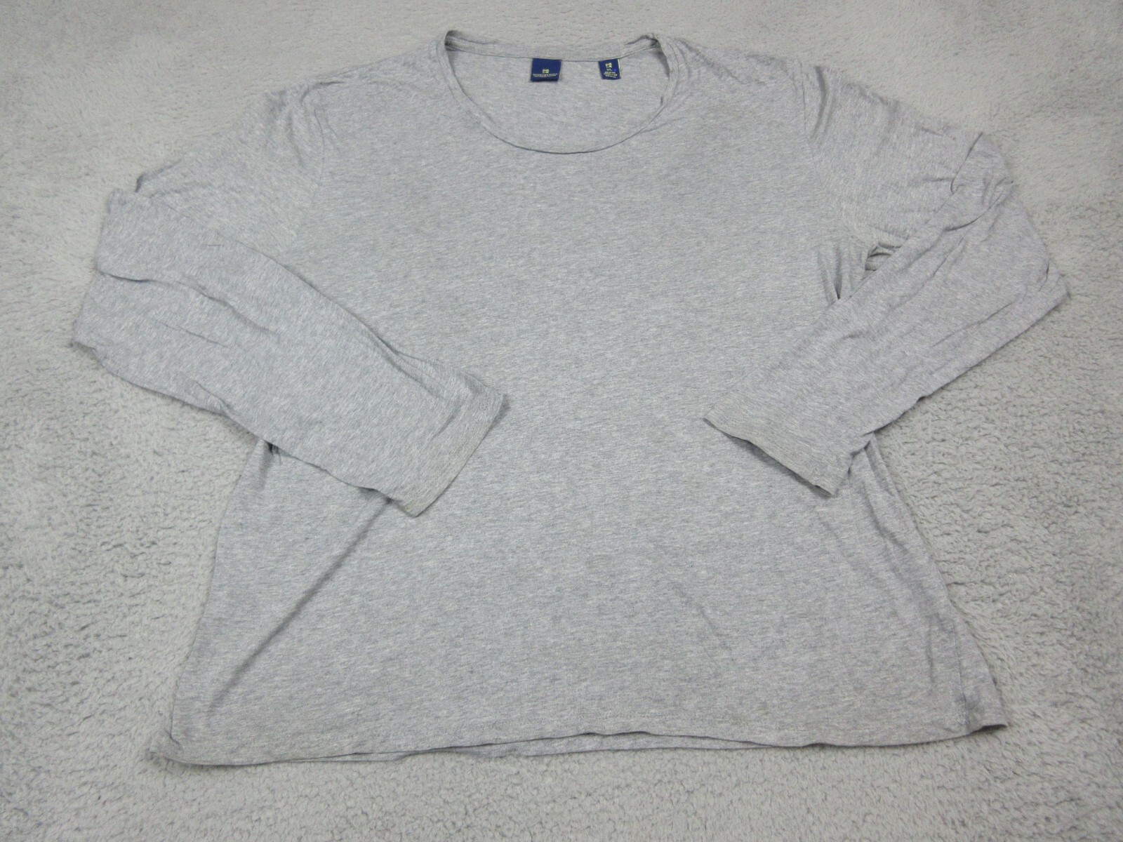 Scotch & Soda Shirt Mens XL Gray Solid Basic Long Sleeve Crewneck Tee Casual