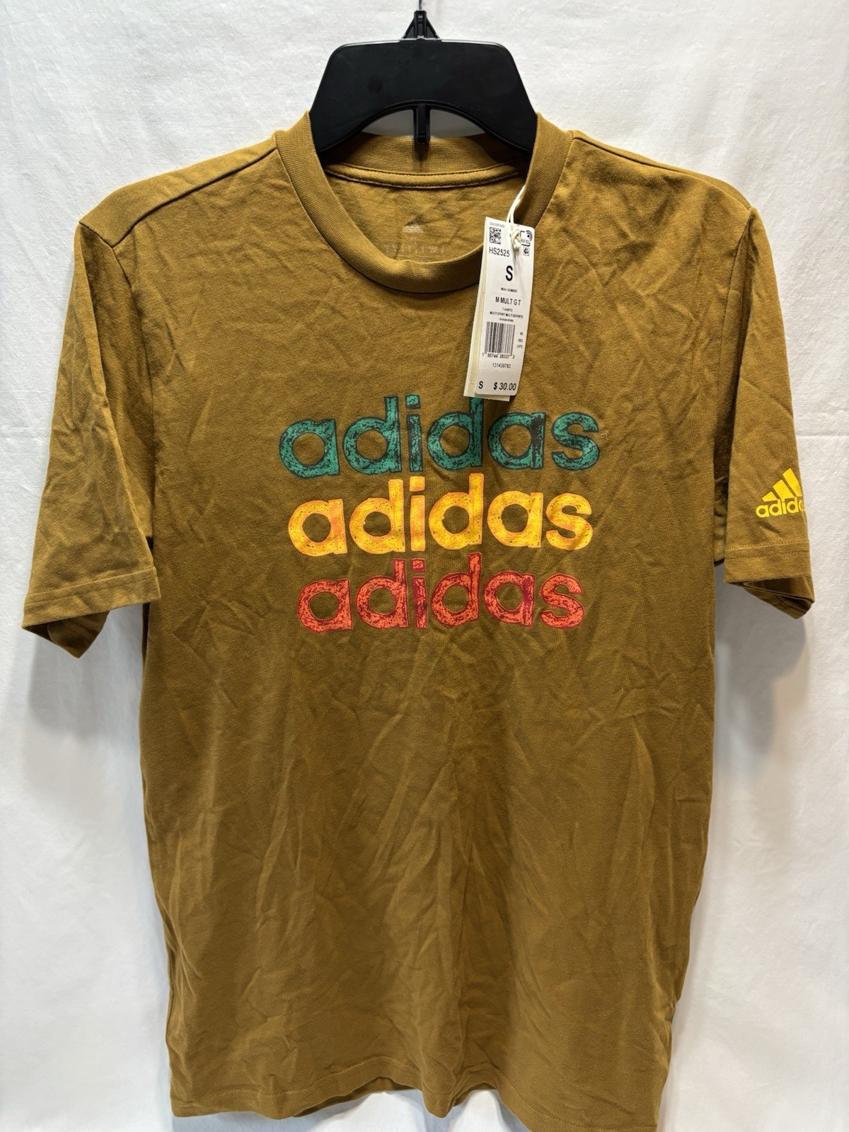 New Adidas Adult T Shirt Size Small Multi Colored Graphic RN# 88387
