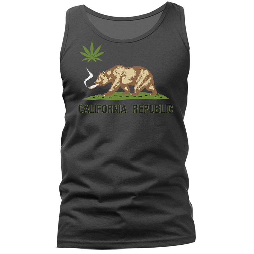 Golden State California Cali Pot Bear Cali Life Style Graphic Tank Top